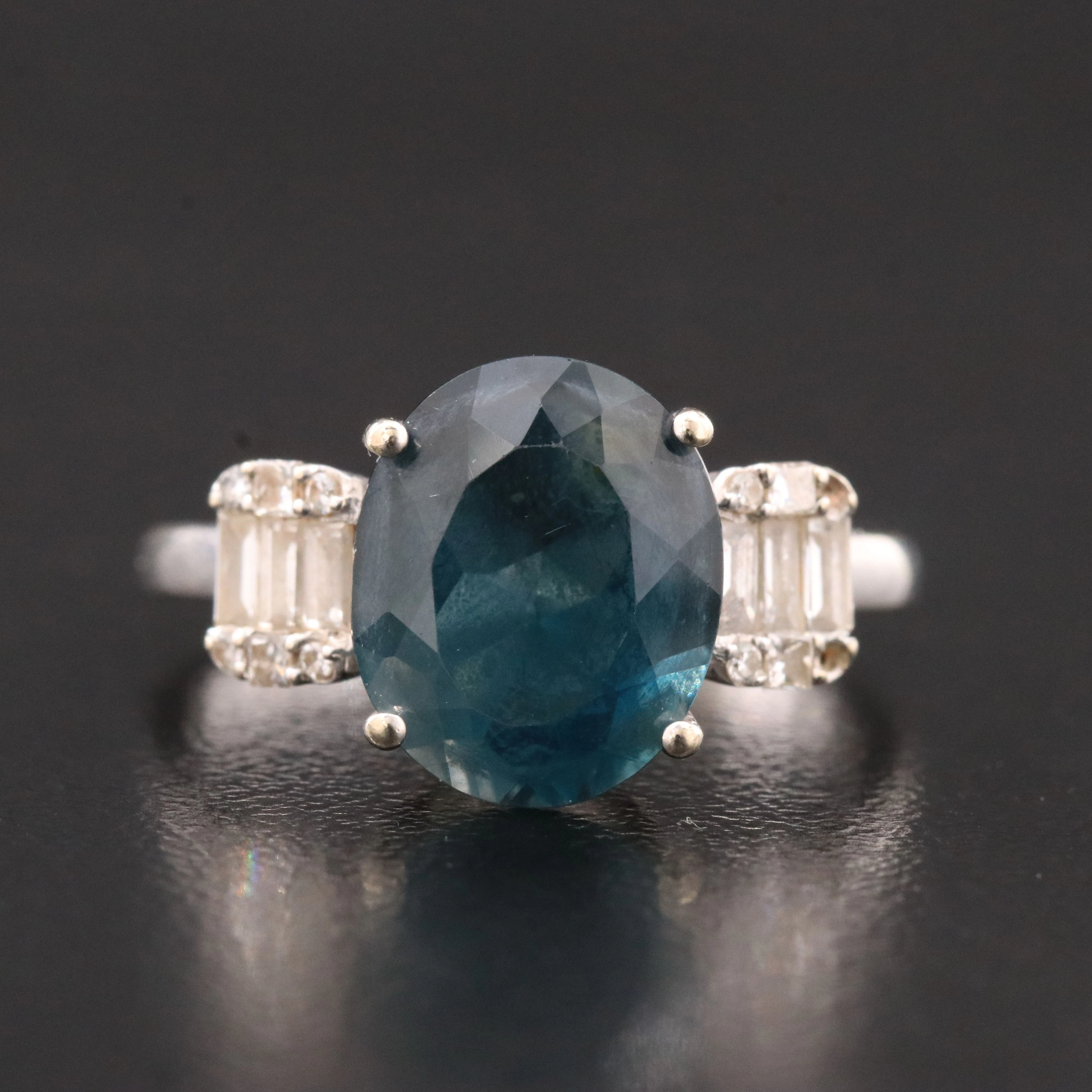 Effy 14K Topaz and 0.28 CTW Diamond Ring