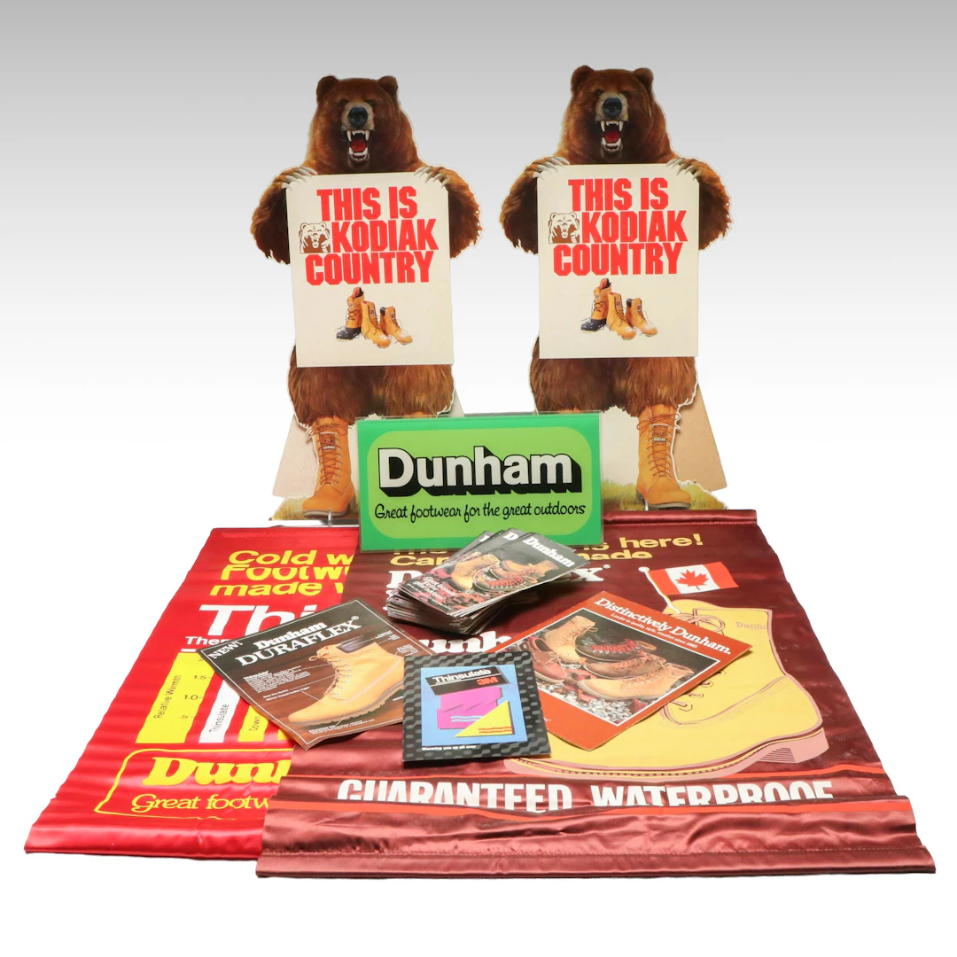 Kodiak and Dunham Outdoor Shoe Advertising Memorabilia, Vintage
