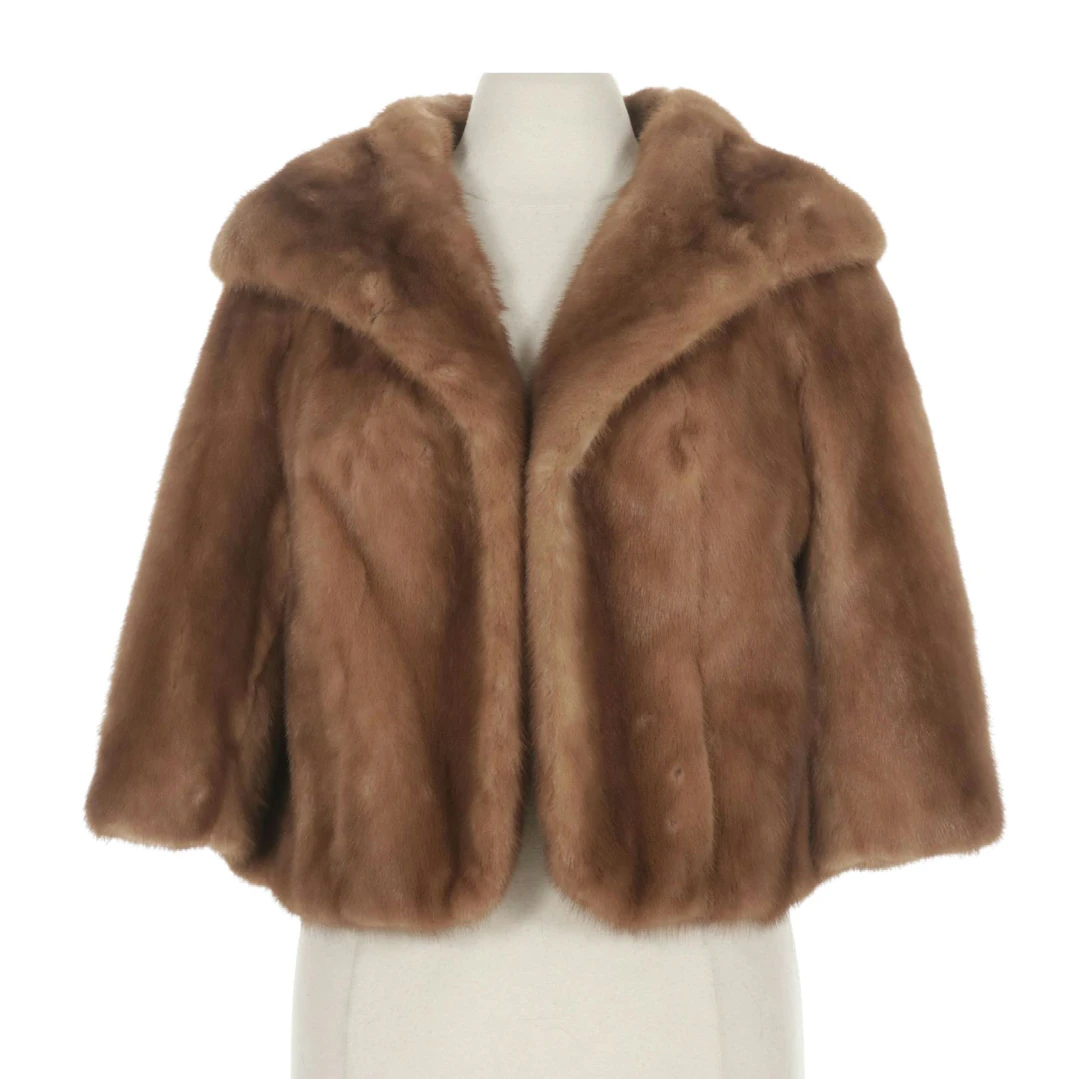 Pastel Mink Fur Capelet Stole