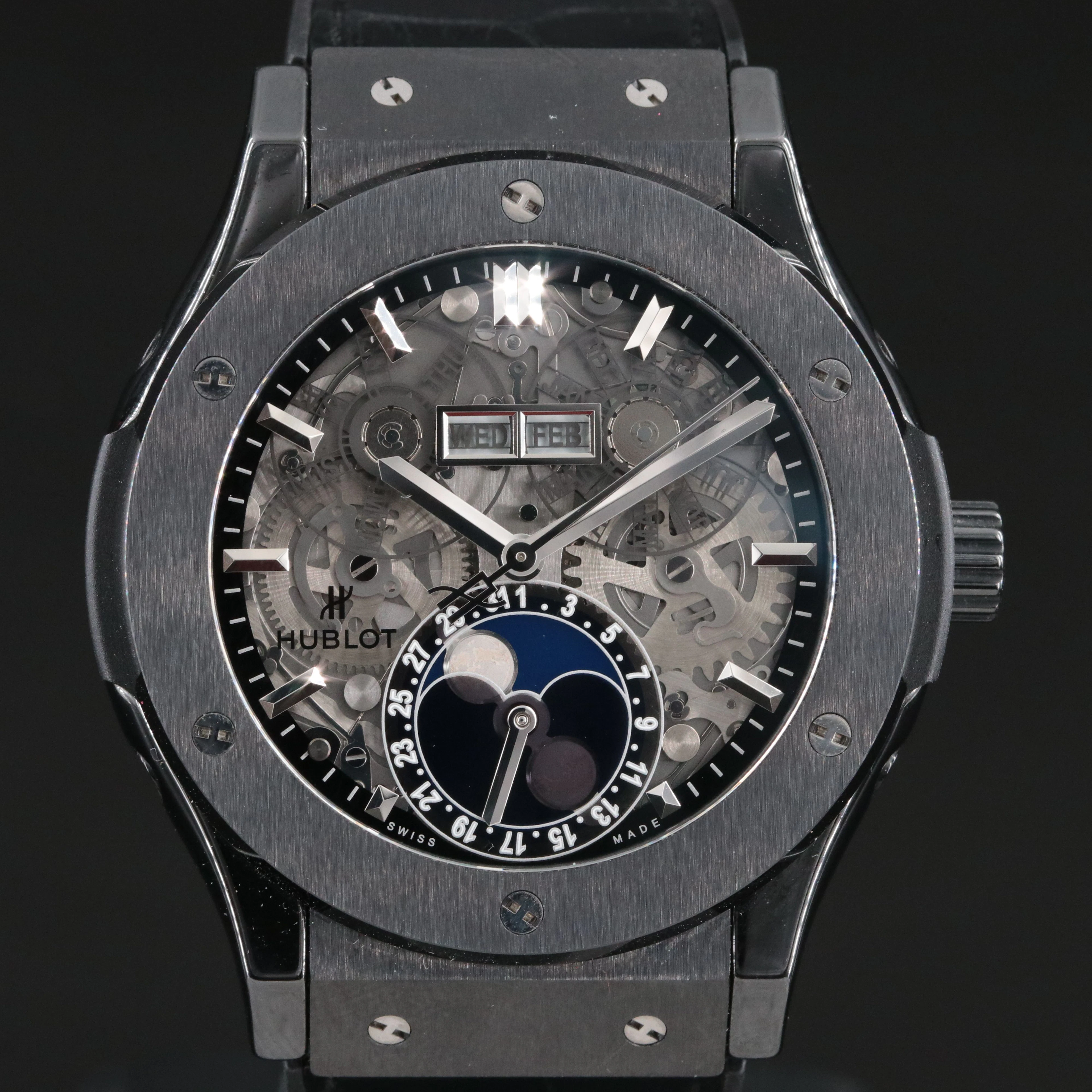 Hublot Classic Fusion Aerofusion Moonphase Black Magic Watch c.2018