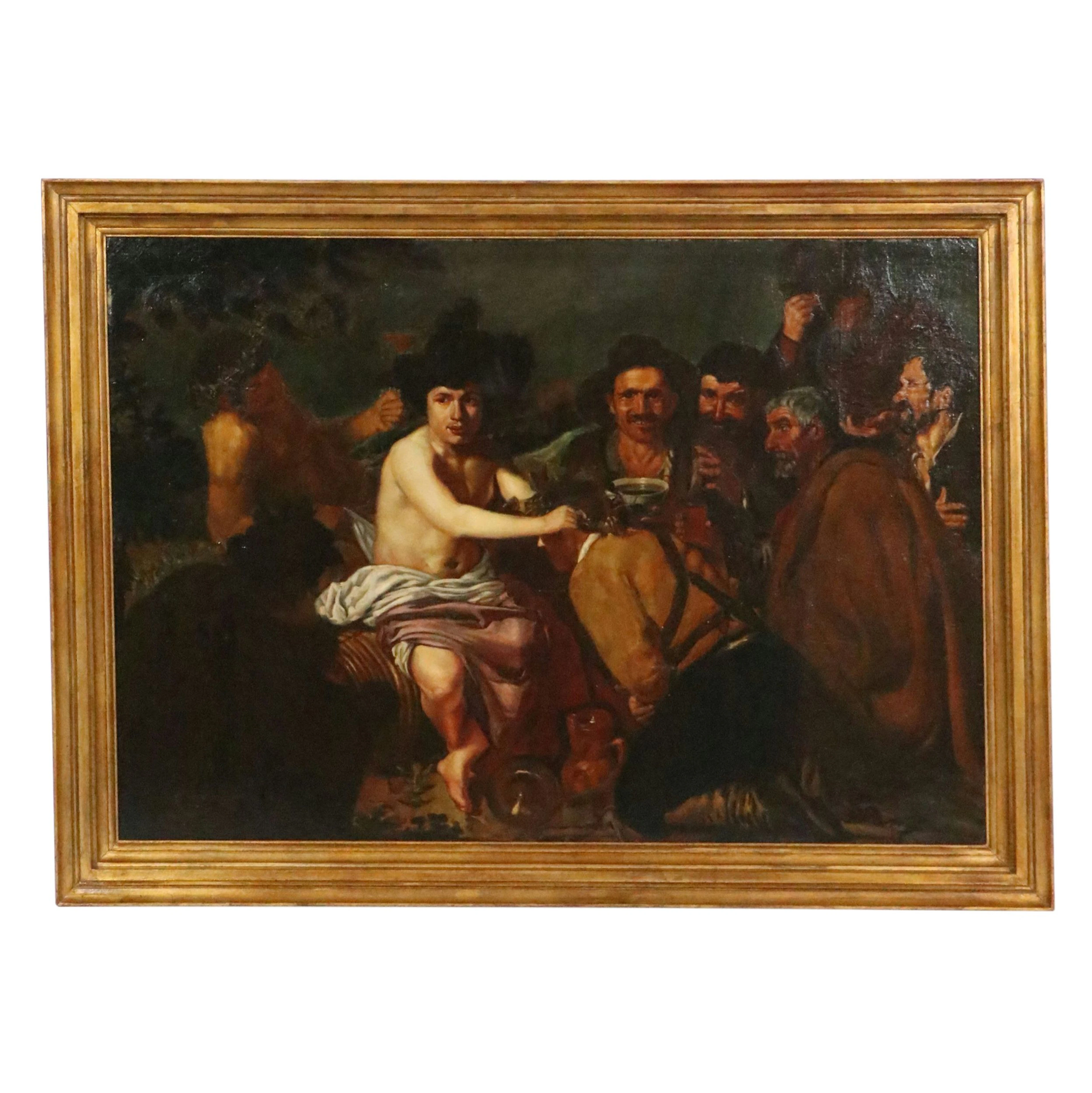 Oil Painting After Diego Velázquez "The Triumph of Bacchus," 1925
