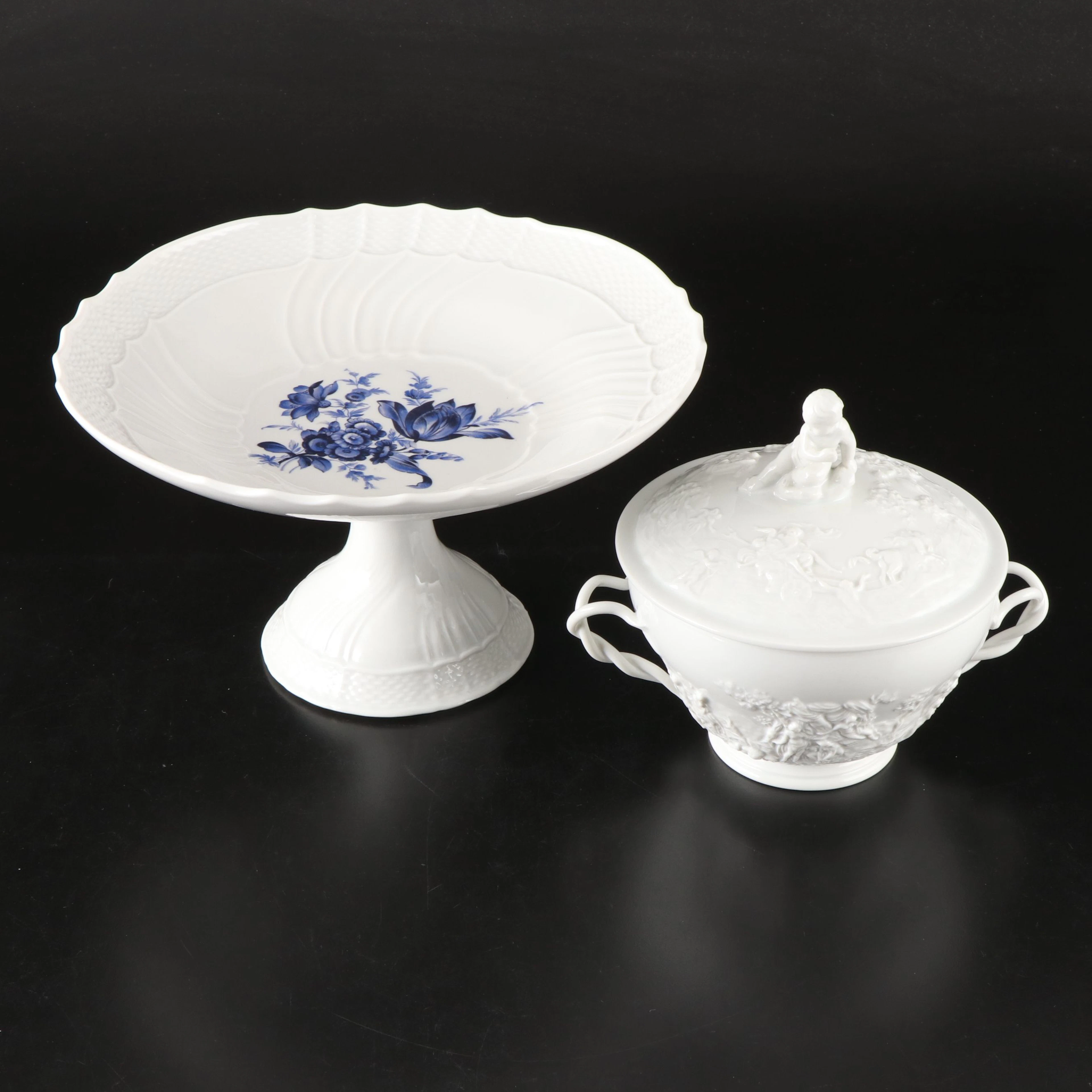 Richard Ginori Italian Porcelain Compote and Lidded Dish