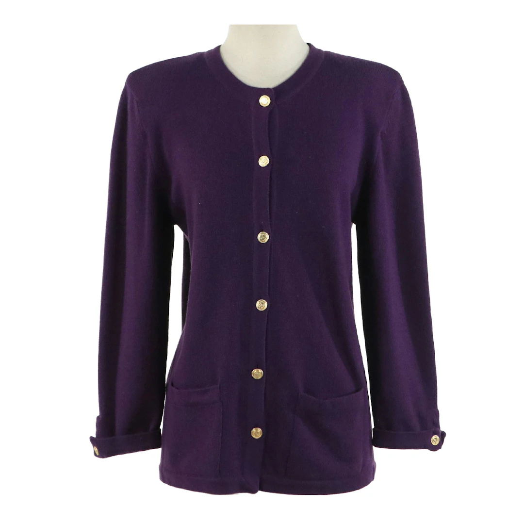 Chanel Purple Cashmere Cardigan