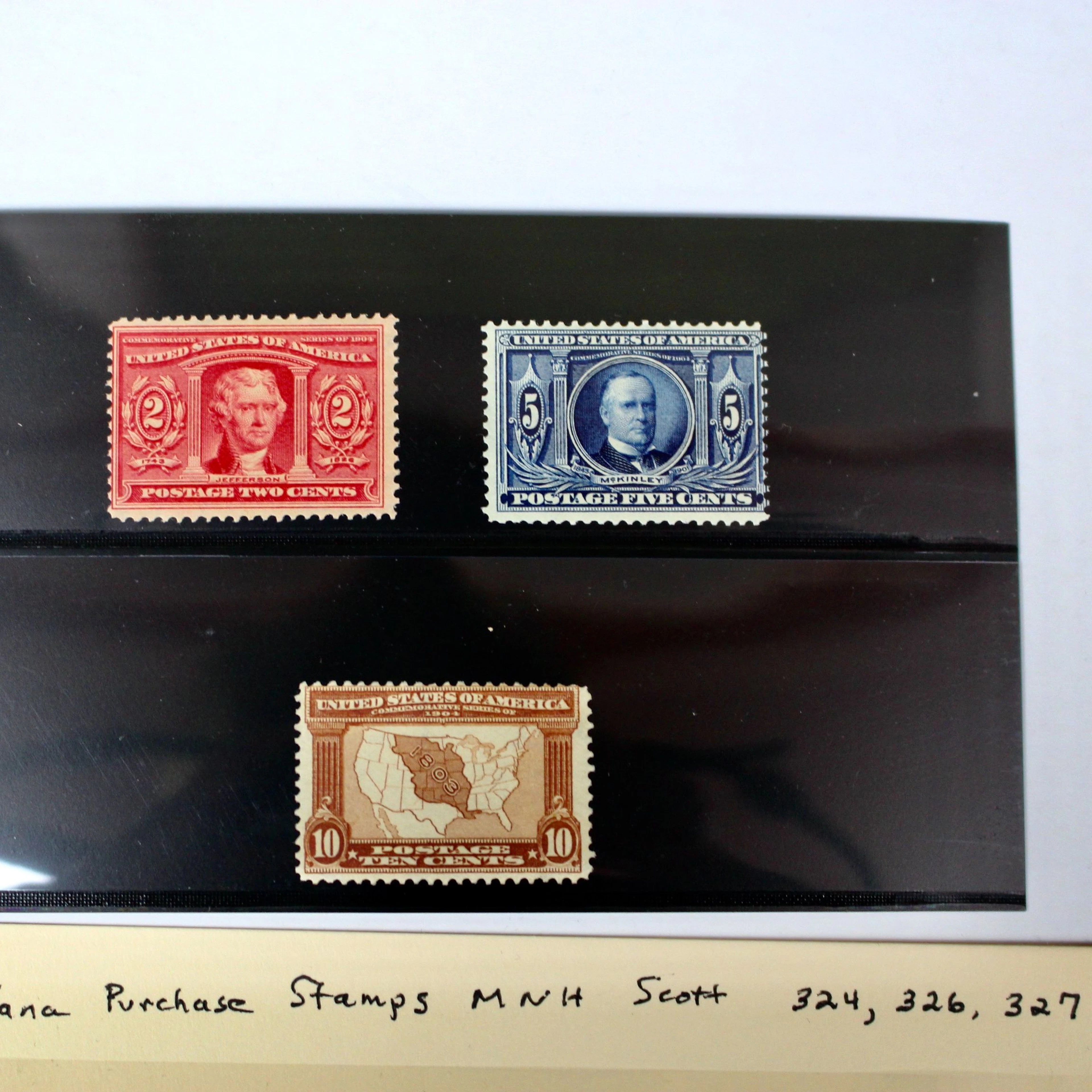 Three Louisiana Purchase Postage Stamps: 1904 MNH