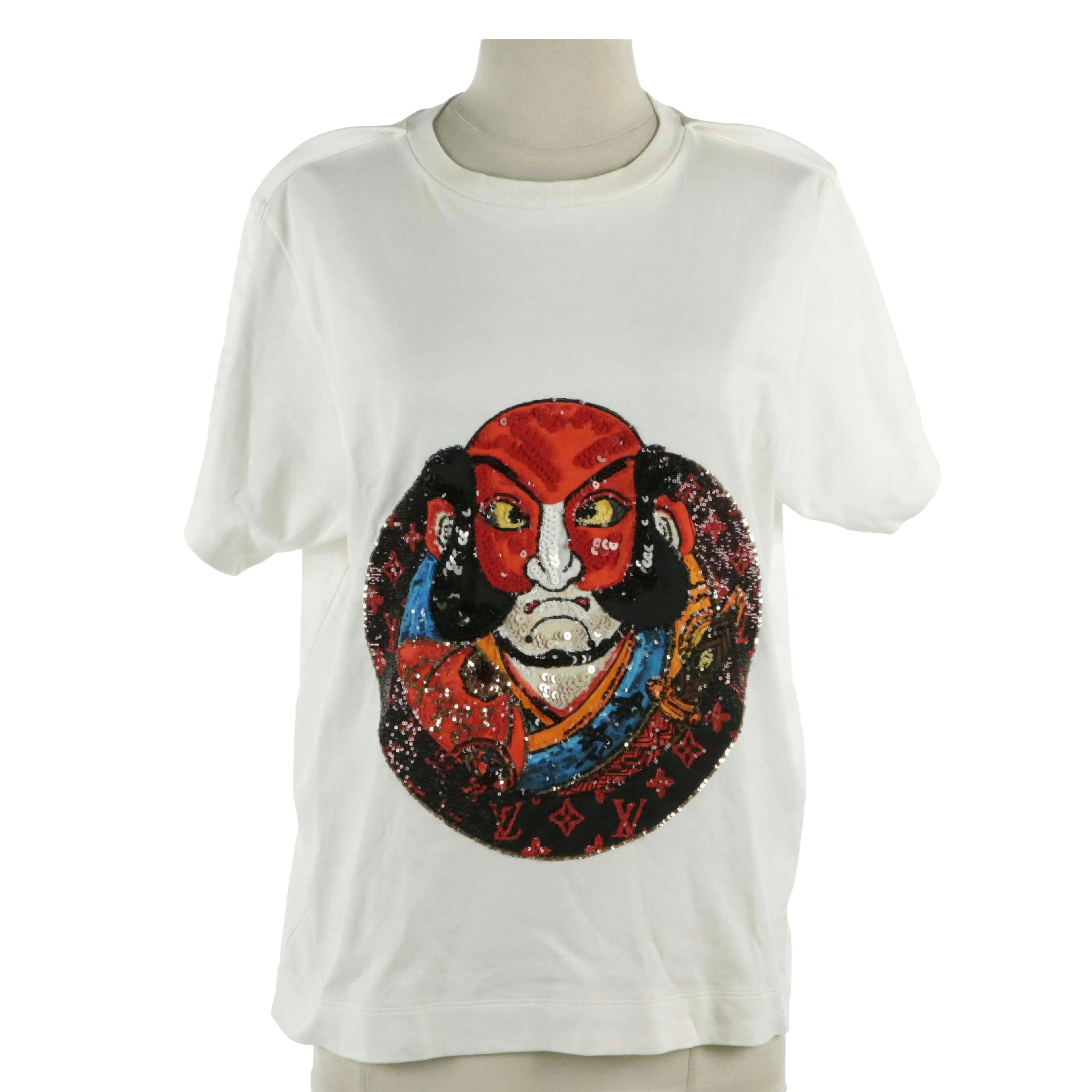 Louis Vuitton x Kansai Yamamoto Sequin Kabuki-Mask Motif T-Shirt with Box