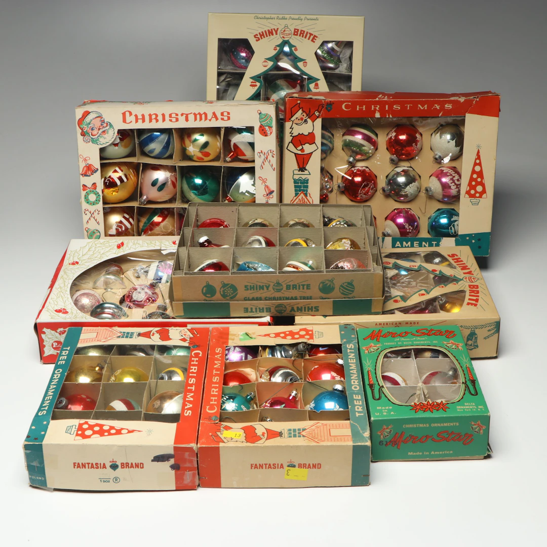 Shiny Brite, Fantasia, and More Vintage Glass Christmas Ornaments