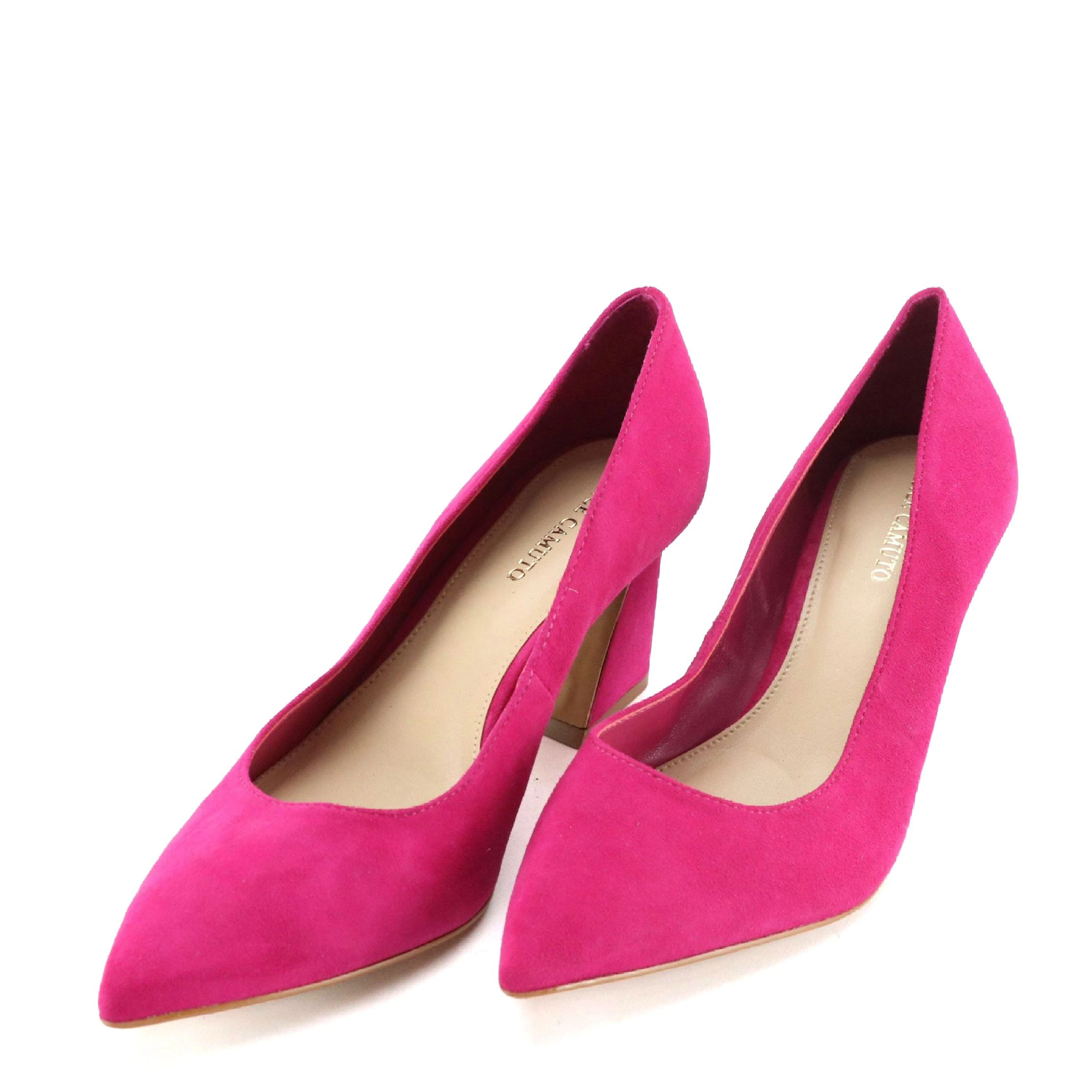 Vince Camuto "Hailenda" Pointed-Toe Pumps in Fuchsia Suede
