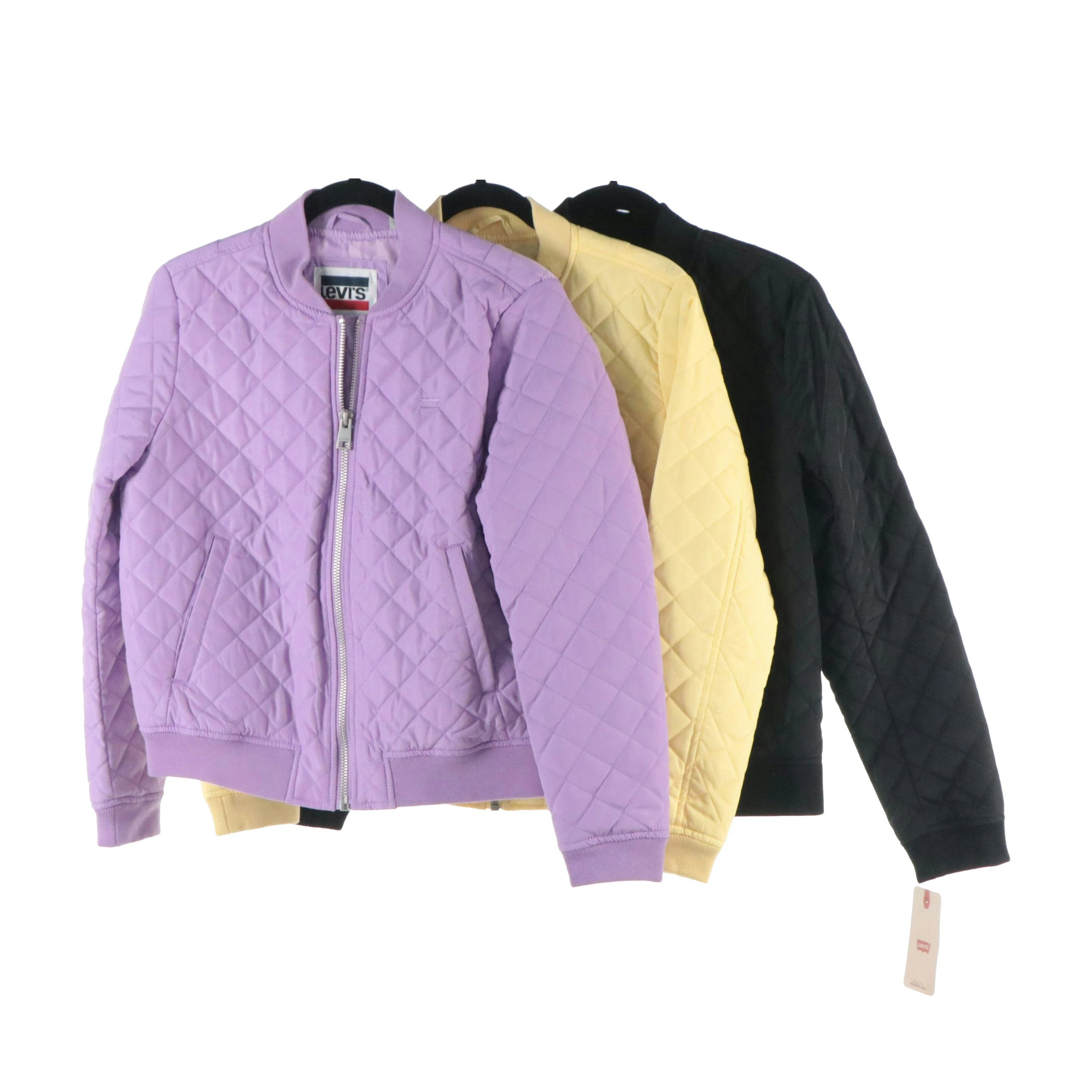 Levi Strausse & Co. and Levi's Zip Jackets in Quilted Yellow, Black & Purple
