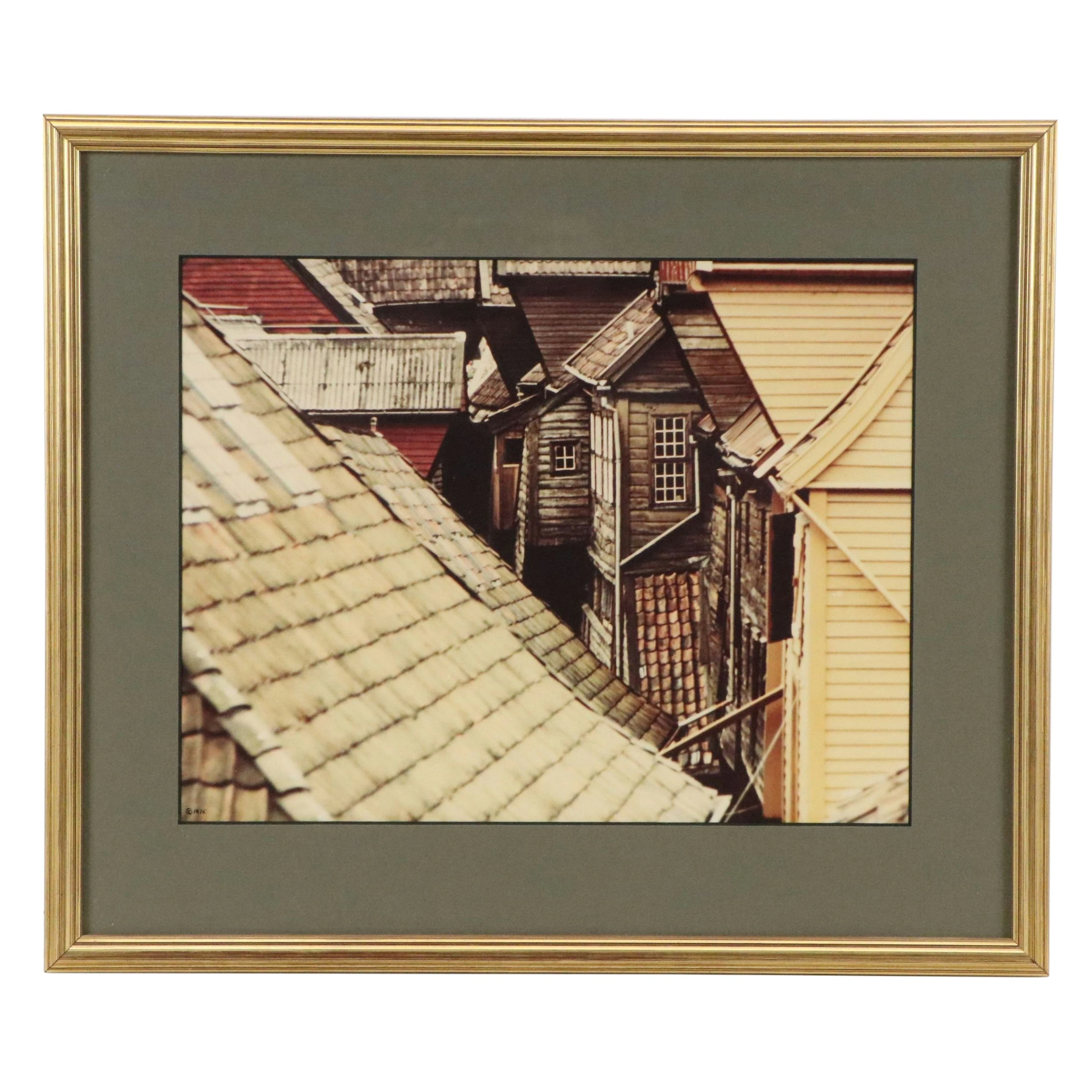 Chromogenic Photograph of Rooftops, Circa 1976
