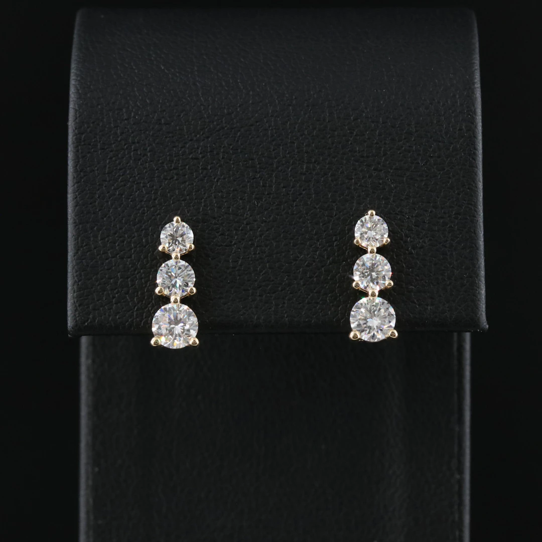 14K 1.47 CTW Lab Grown Diamond Drop Earrings