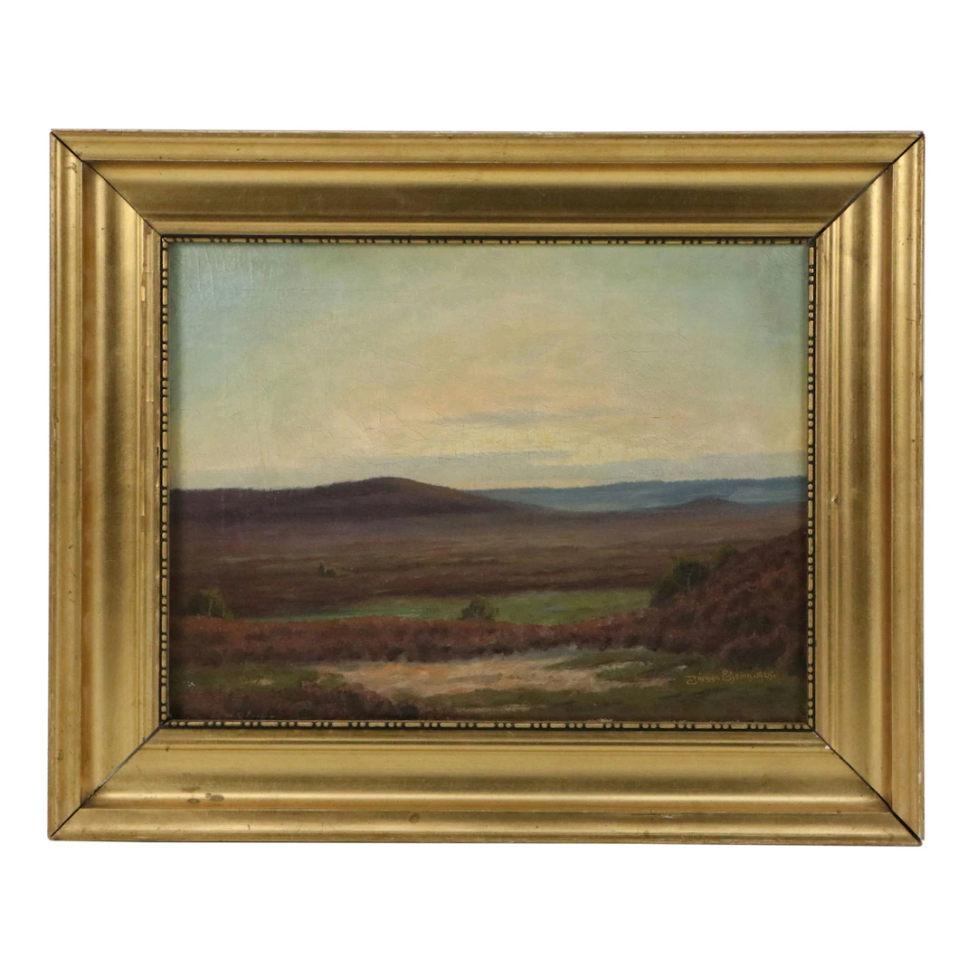 Jörgen Ejsing Serene Oil Painting of Landscape, 1925