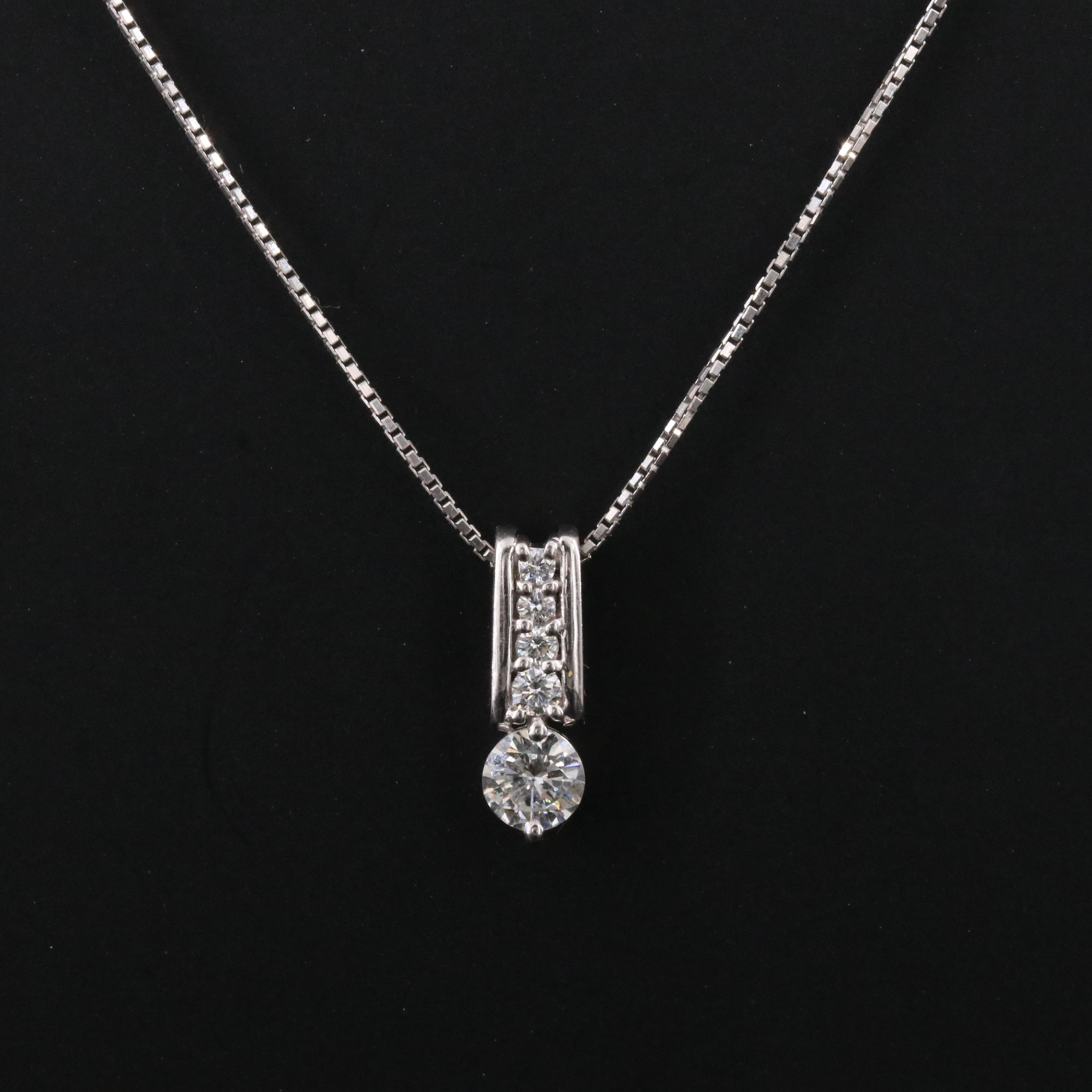 Platinum 0.43 CTW Diamond Pendant Necklace