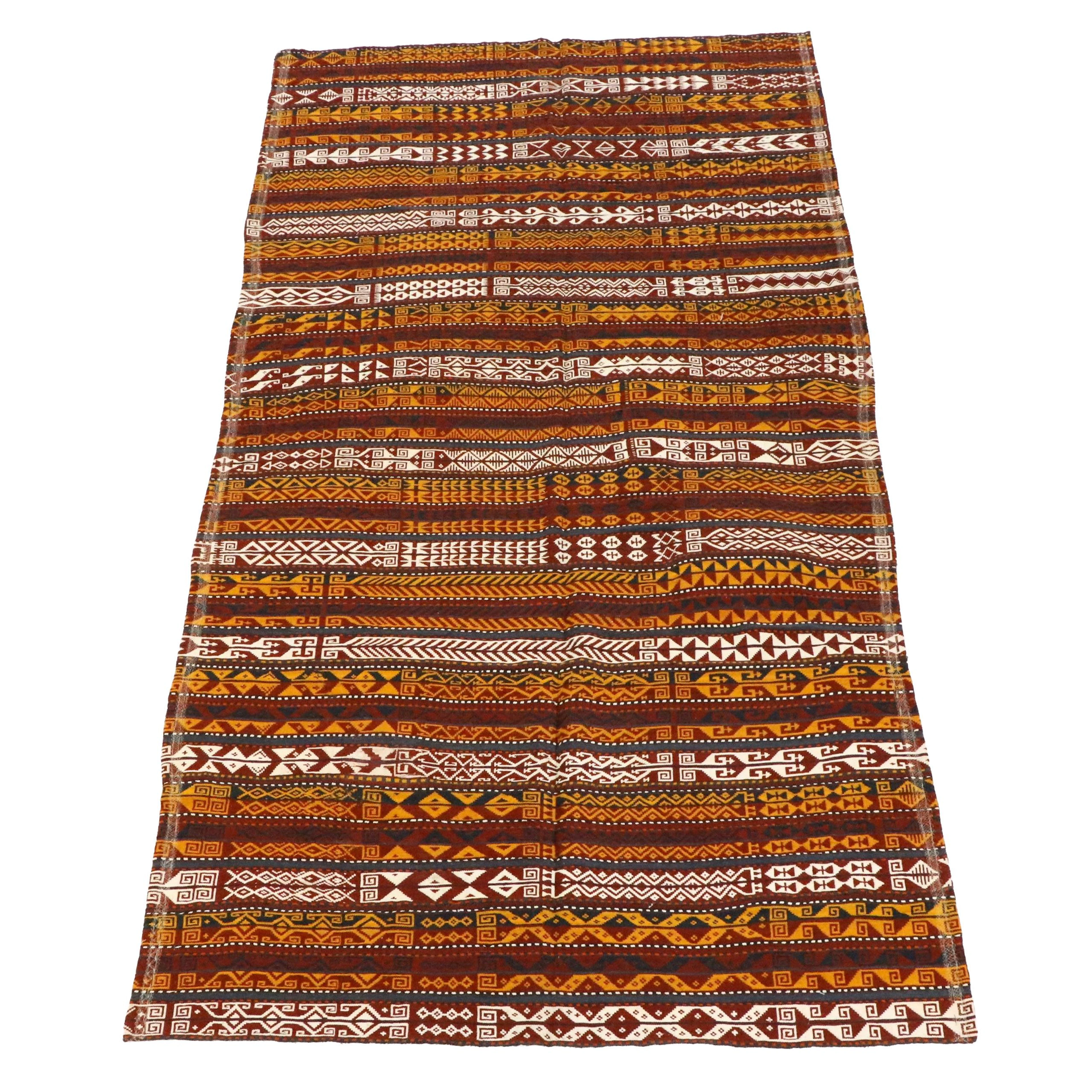 5'3 x 10'9 Handwoven Caucasian Style Soumak Long Rug