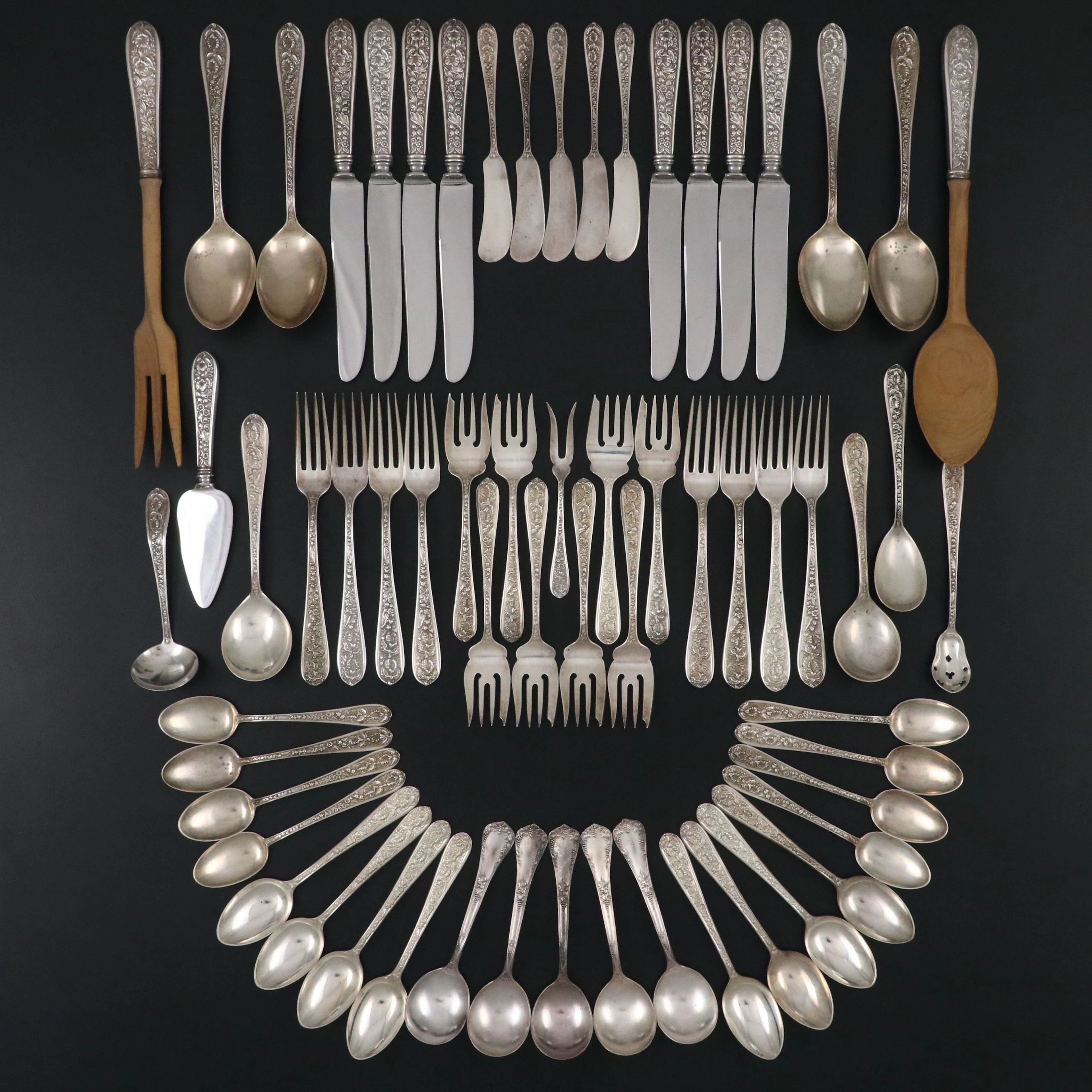 Kirk Stieff "Corsage" Sterling Silver and More Flatware and Serving Utensils