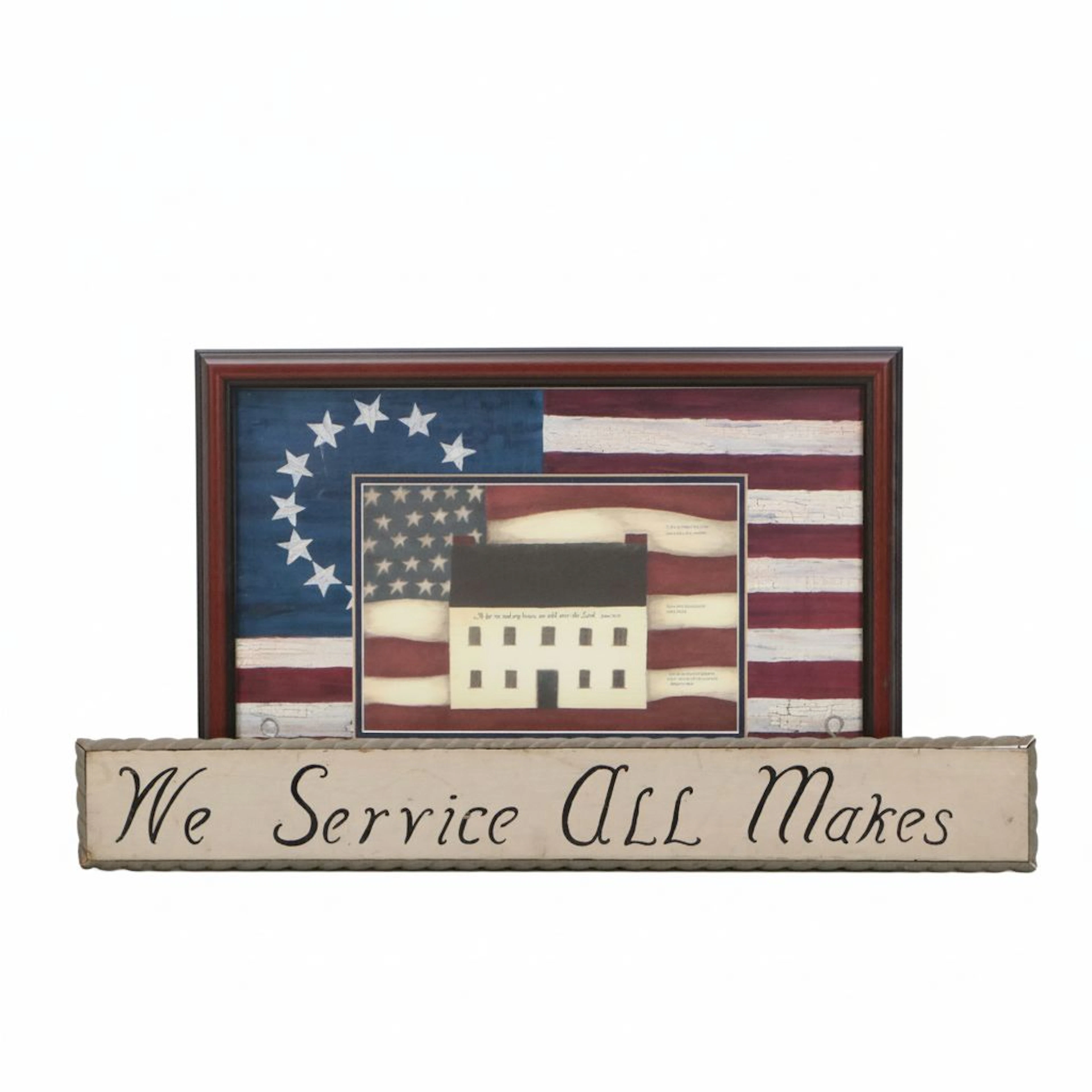 Americana Offset Lithograph Print and Wall Sign, Late 20th Century