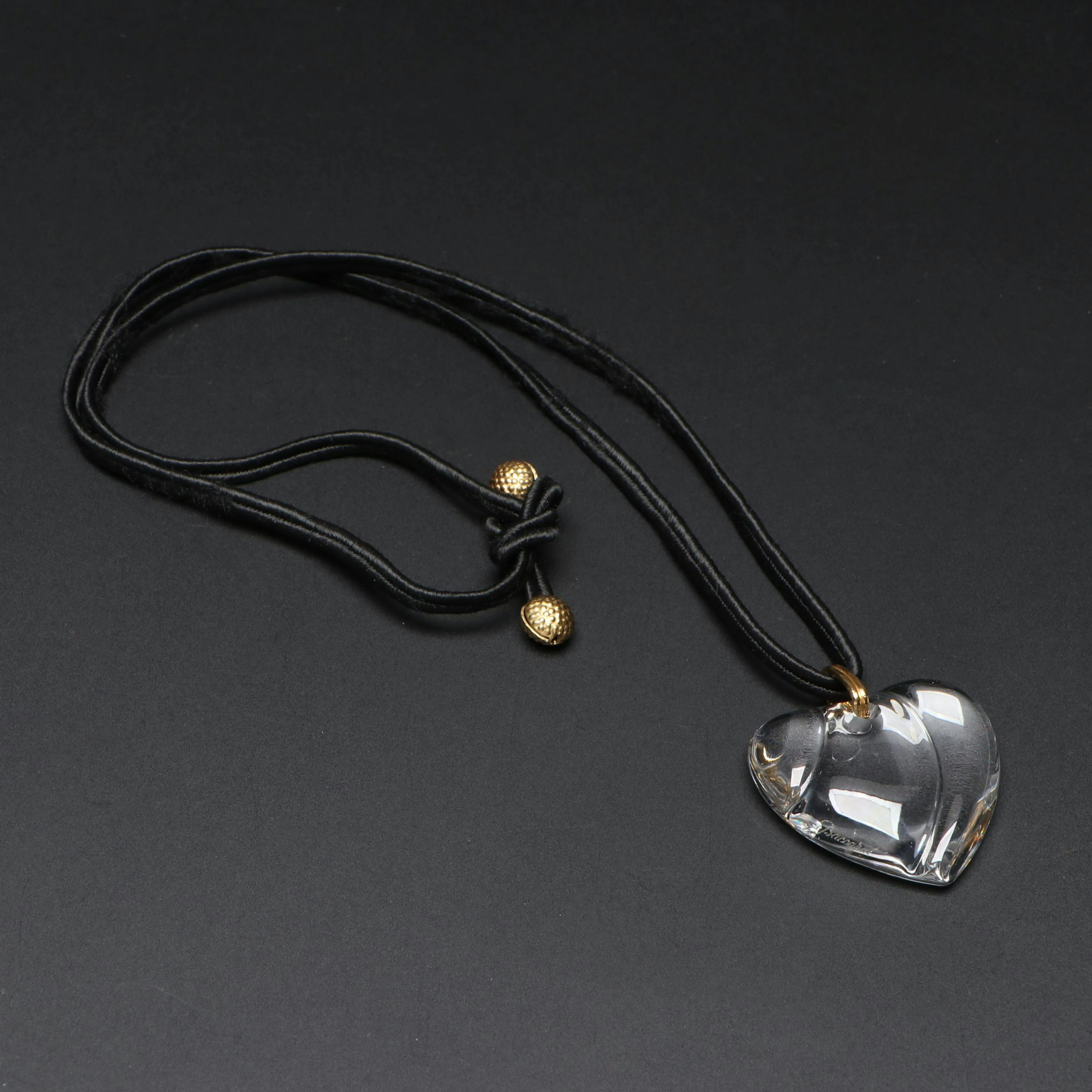 Baccarat Crystal Heart Pendant Necklace