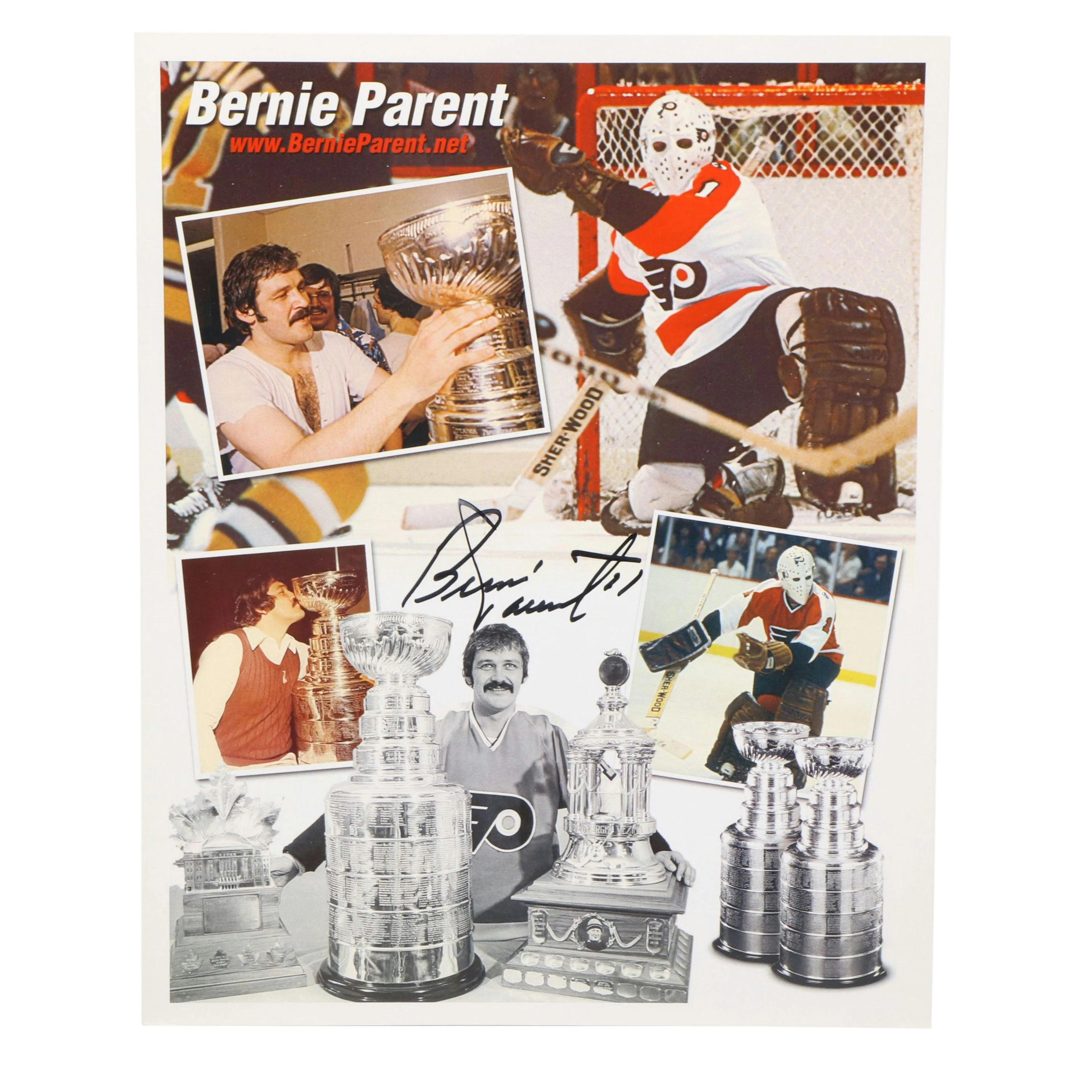 Bernie Parent Signed Phildelphia Flyers Hockey Print