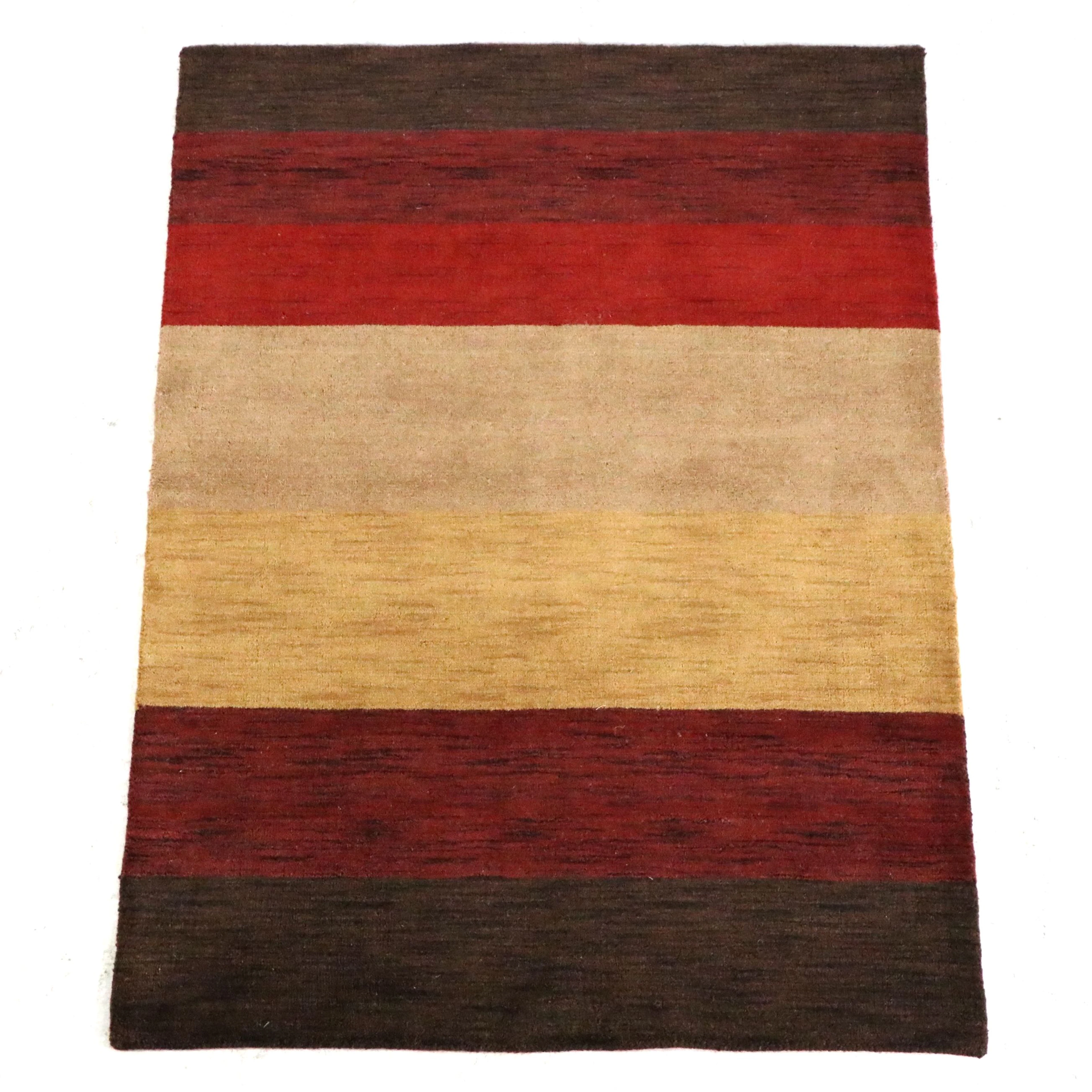 4' x 5'9 Hand-Knotted Tibetan Striped Area Rug