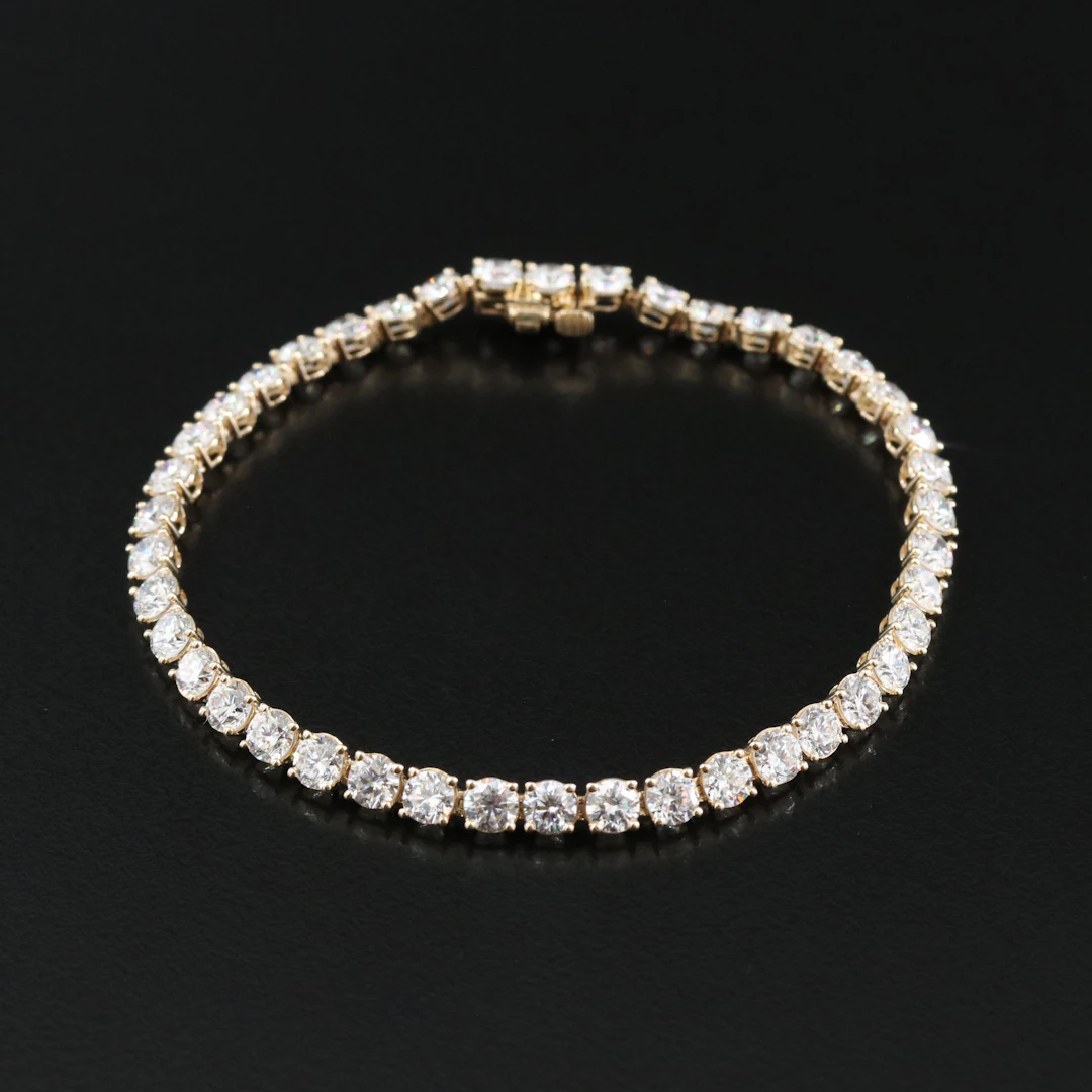 14K 10.10 CTW Lab Grown Diamond Line Bracelet