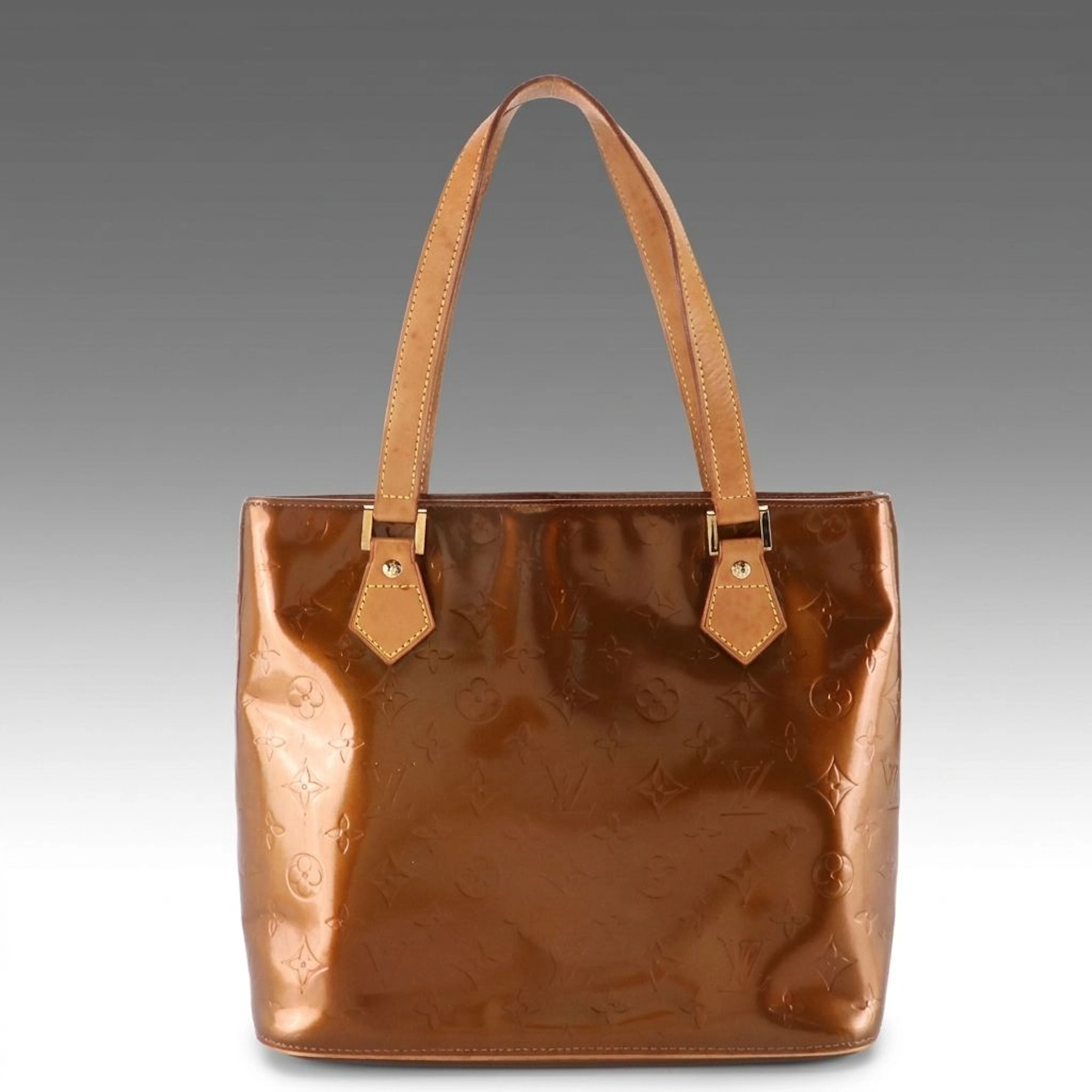 Louis Vuitton Houston Zip Tote in Bronze Monogram Vernis and Vachetta Leather