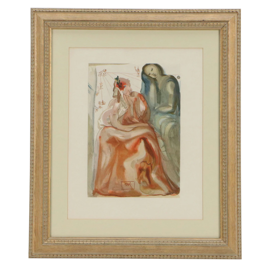 Salvador Dalí Wood Engraving "La confession de Dante," 1960–1964