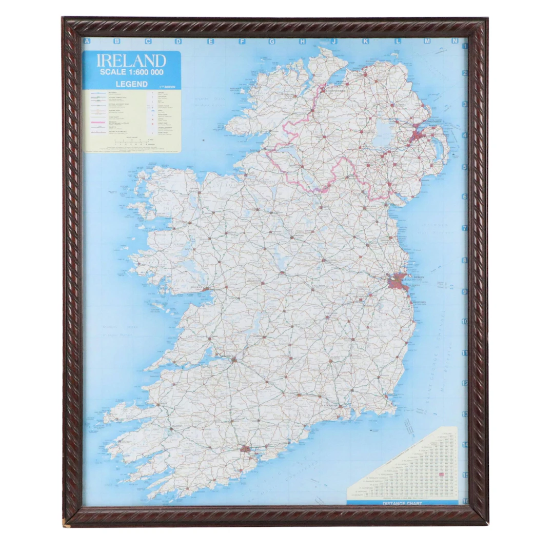 First Edition Offset Lithograph Map of Ireland, 1997