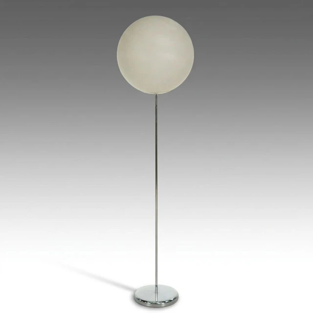 Mid Century Modern "Lollipop" Style Chrome Floor Lamp, Style of Robert Sonneman
