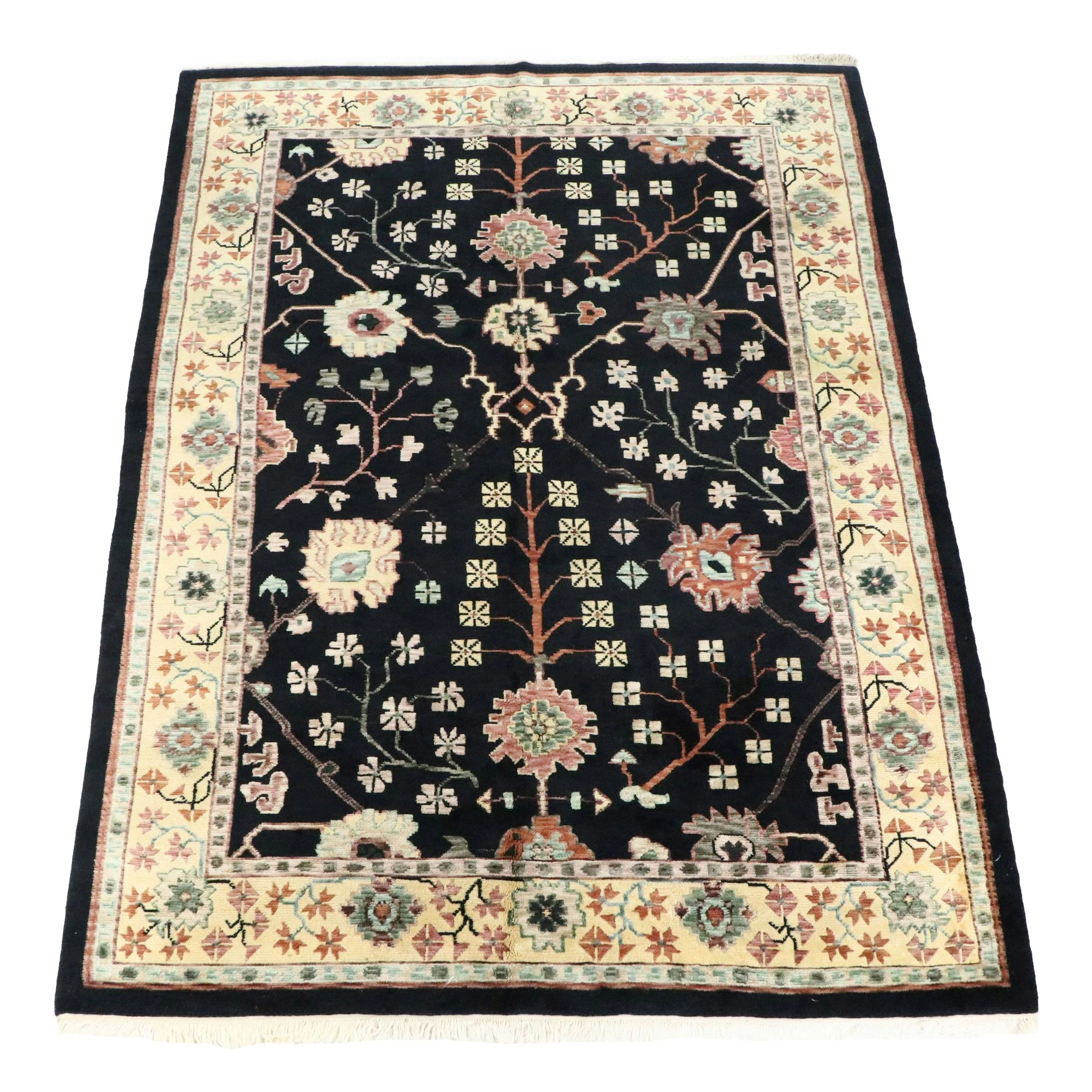 8'7 x 11'11 Hand-Knotted Indo-Turkish Oushak Area Rug
