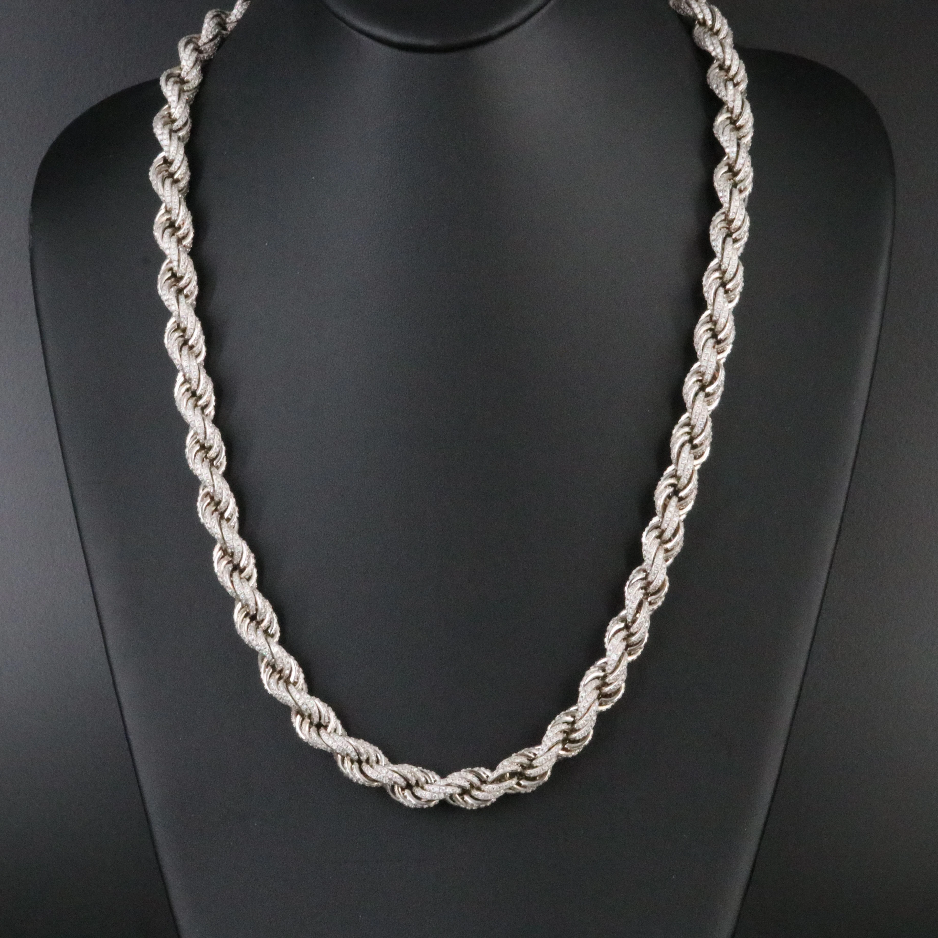 Sterling Moissanite Rope Necklace