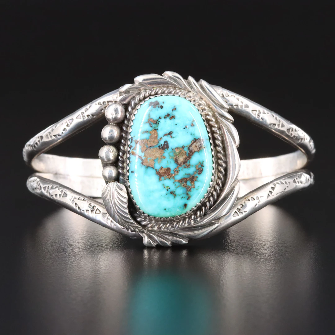 Justin Morris Navajo Diné Sterling Turquoise Bracelet
