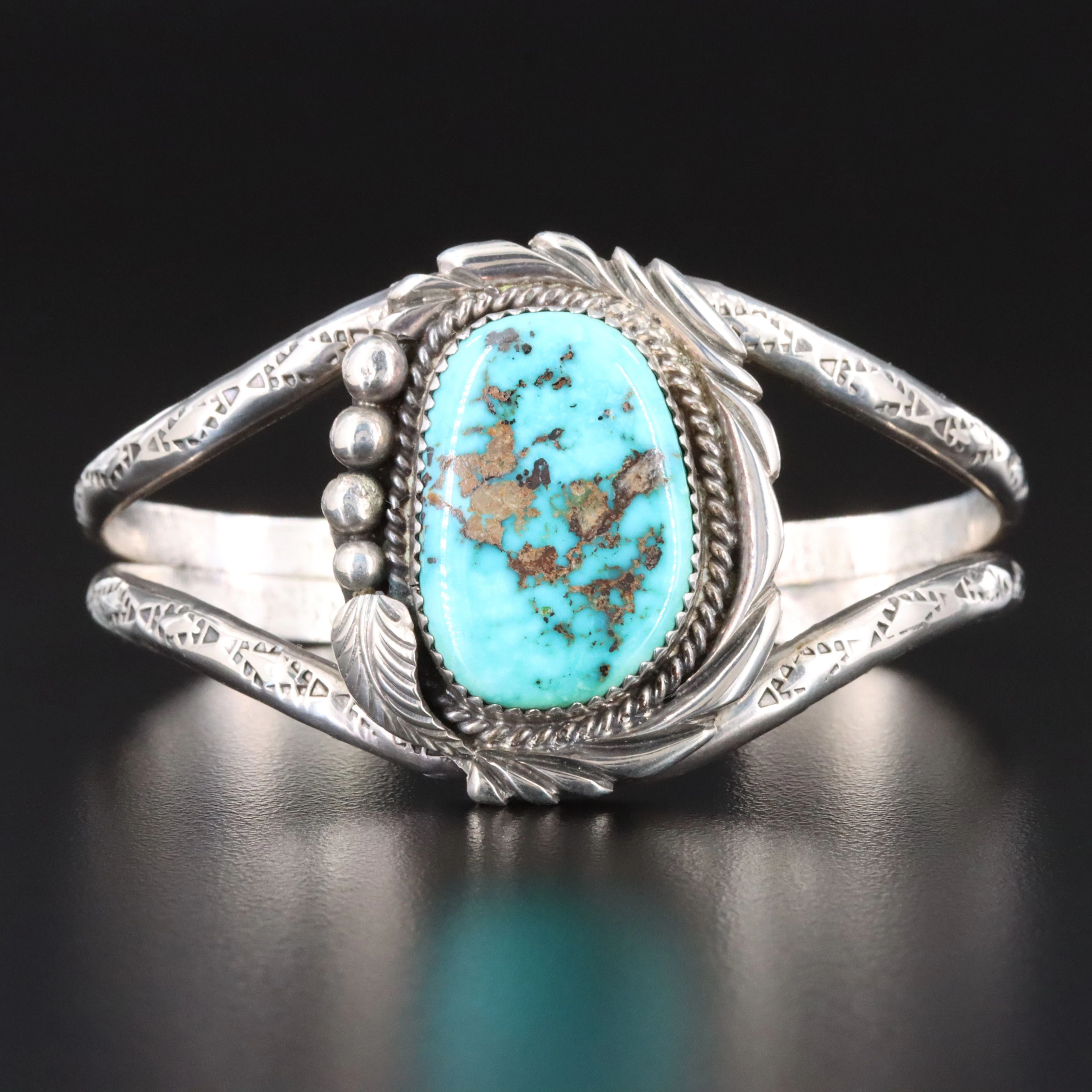 Justin Morris Navajo Diné Sterling Turquoise Bracelet