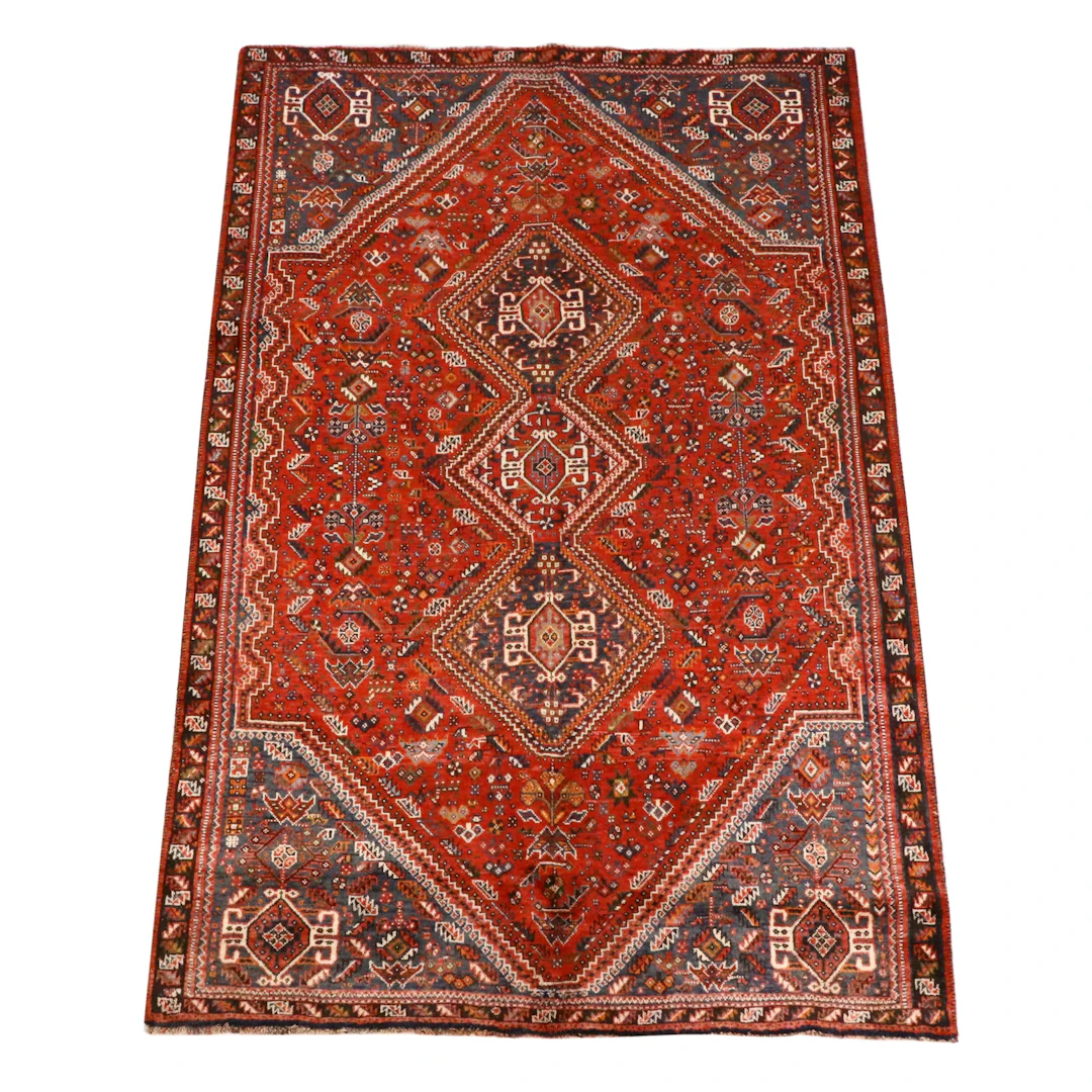 5'7 x 9' Hand-Knotted Persian Abadeh Area Rug
