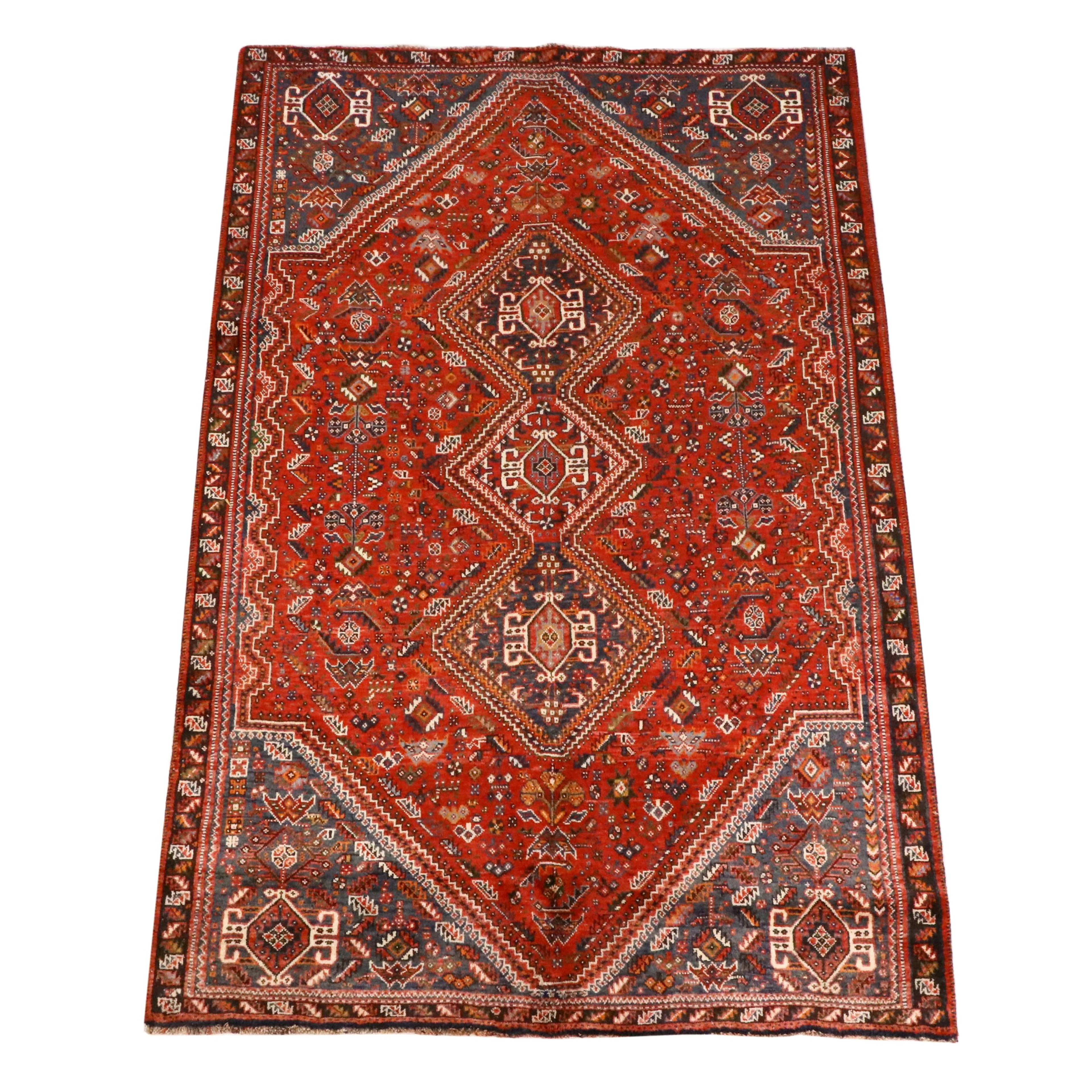 5'7 x 9' Hand-Knotted Persian Abadeh Area Rug