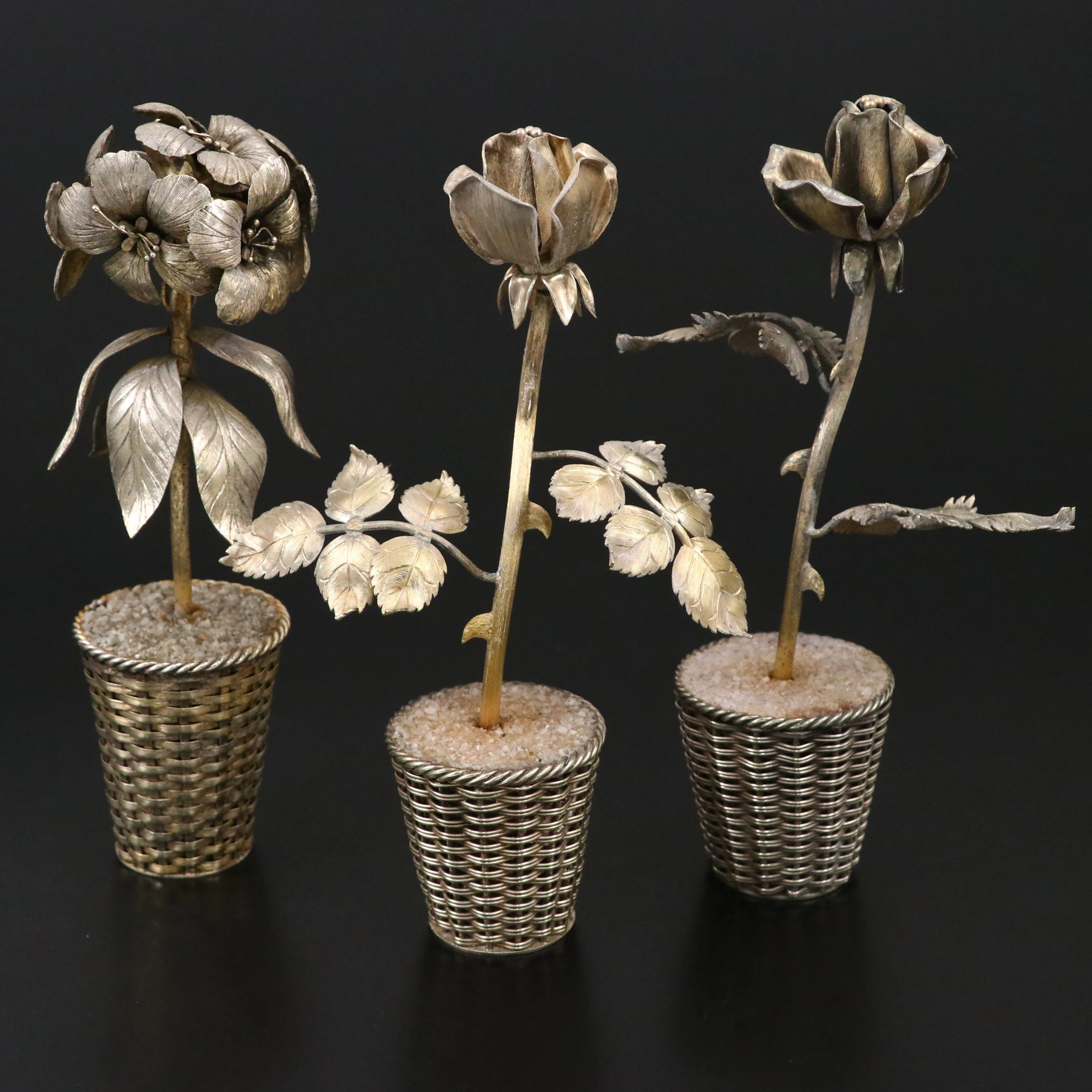 Tiffany & Co. Gilt Sterling Silver Potted Flowers Designed by Janna Thomas