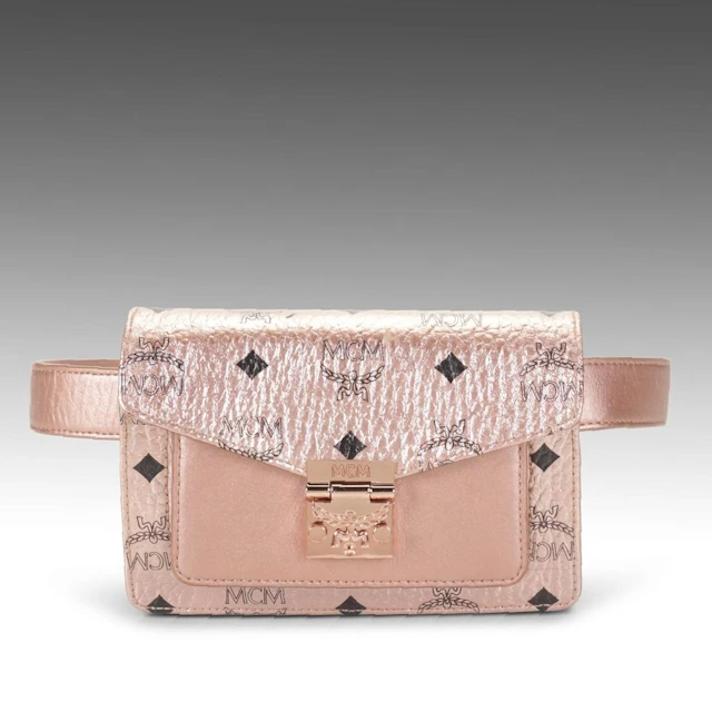 MCM Millie Crossbody Bag in Visetos Metallic Rose Gold Canvas