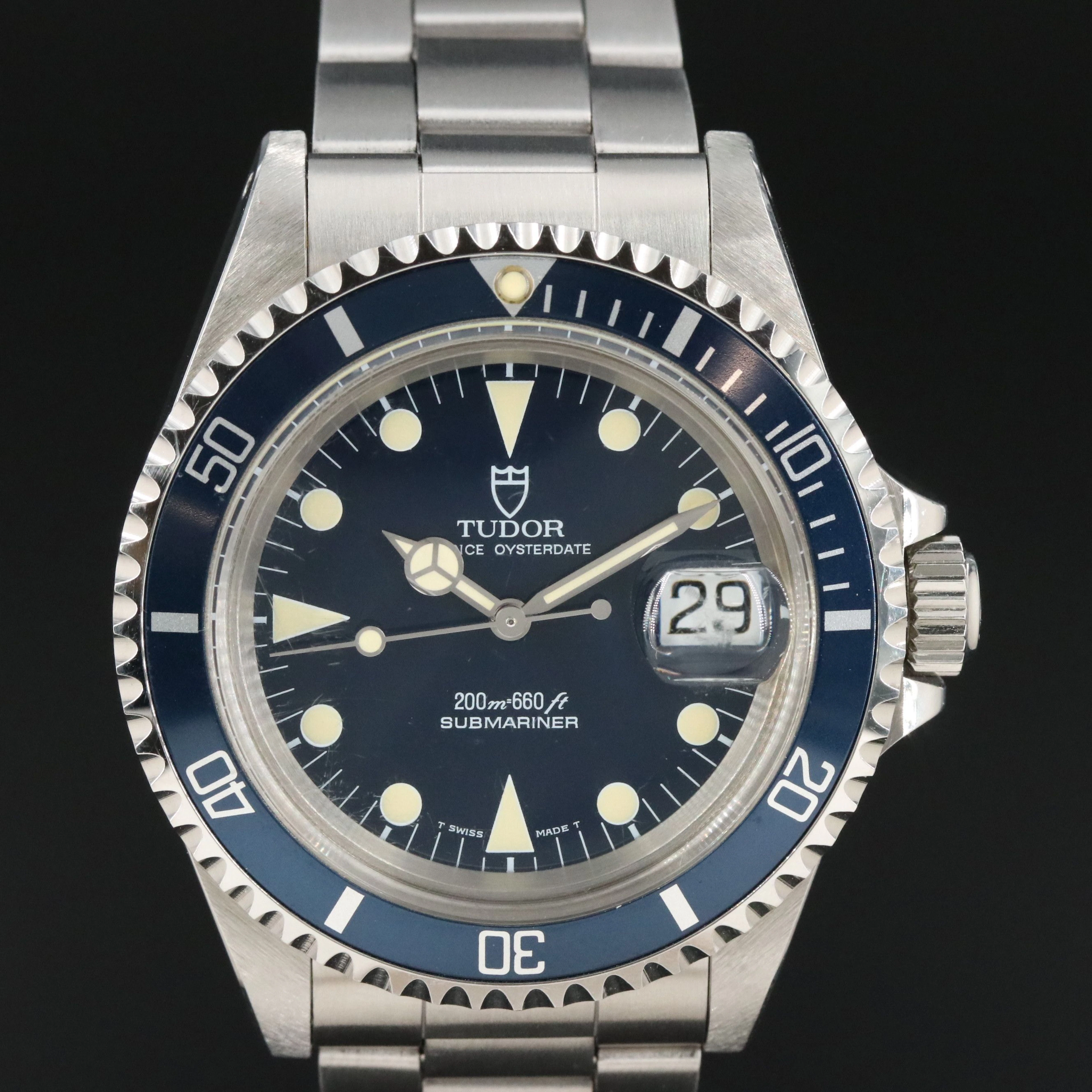 Tudor Submariner Blue 79090 40mm Steel Automatic Watch c.1993