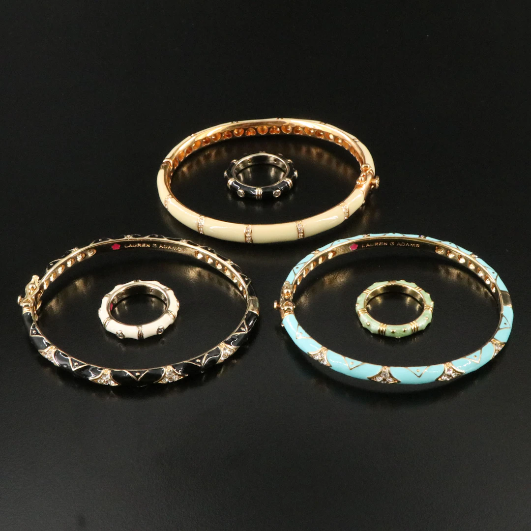 Lauren G Adams Enamel and Crystal Bracelets and Rings