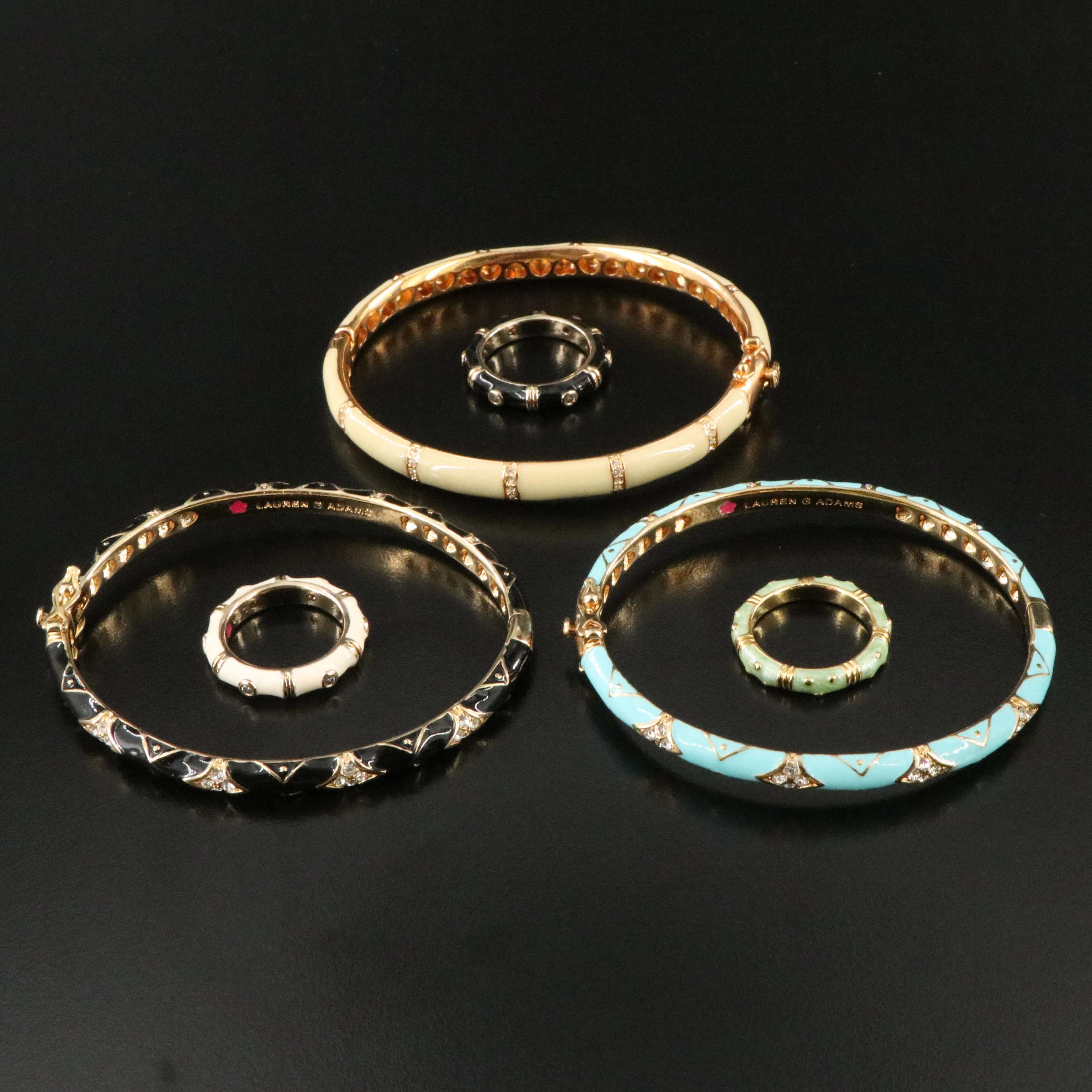 Lauren G Adams Enamel and Crystal Bracelets and Rings