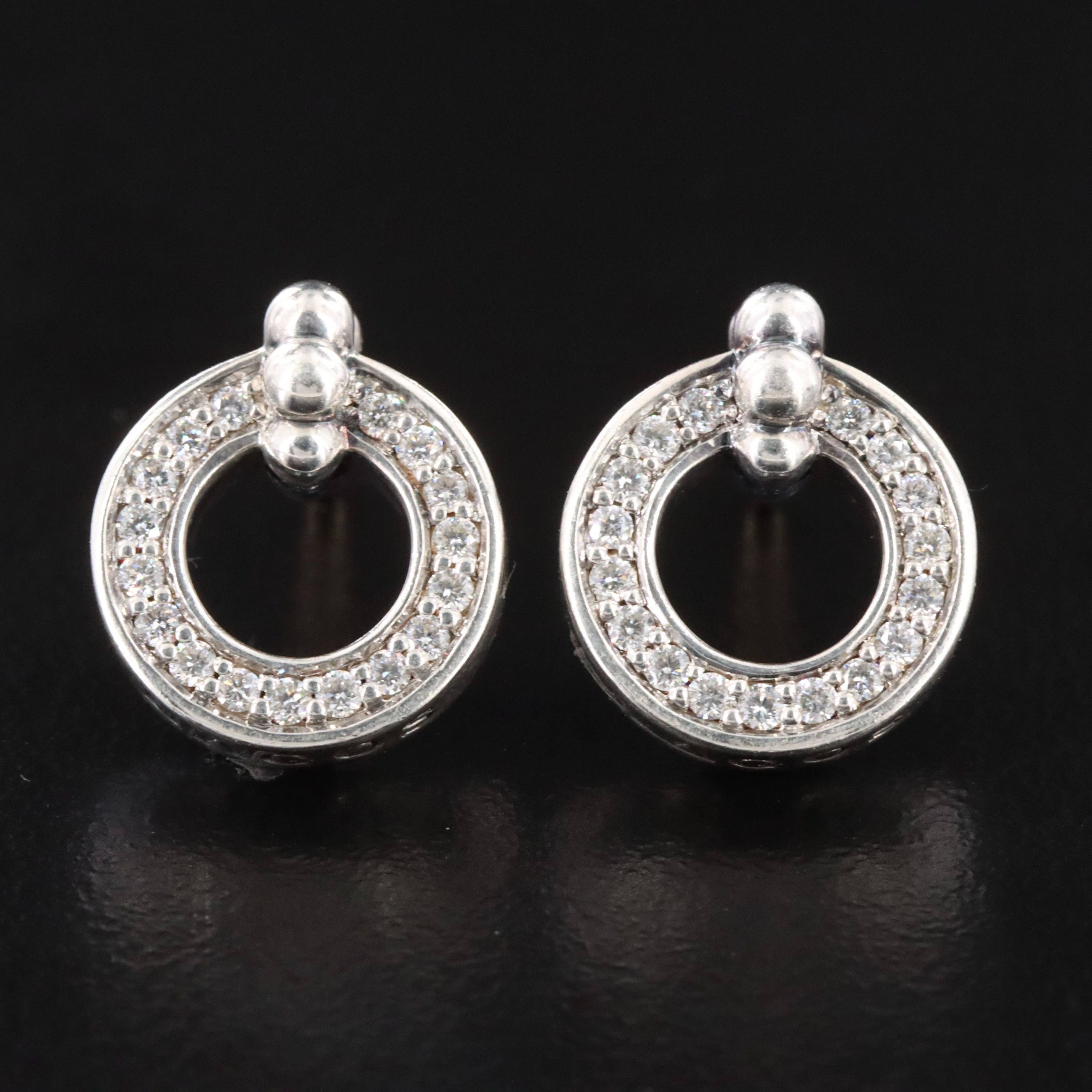 Lagos Caviar Spark Sterling and Diamond Circle Earrings