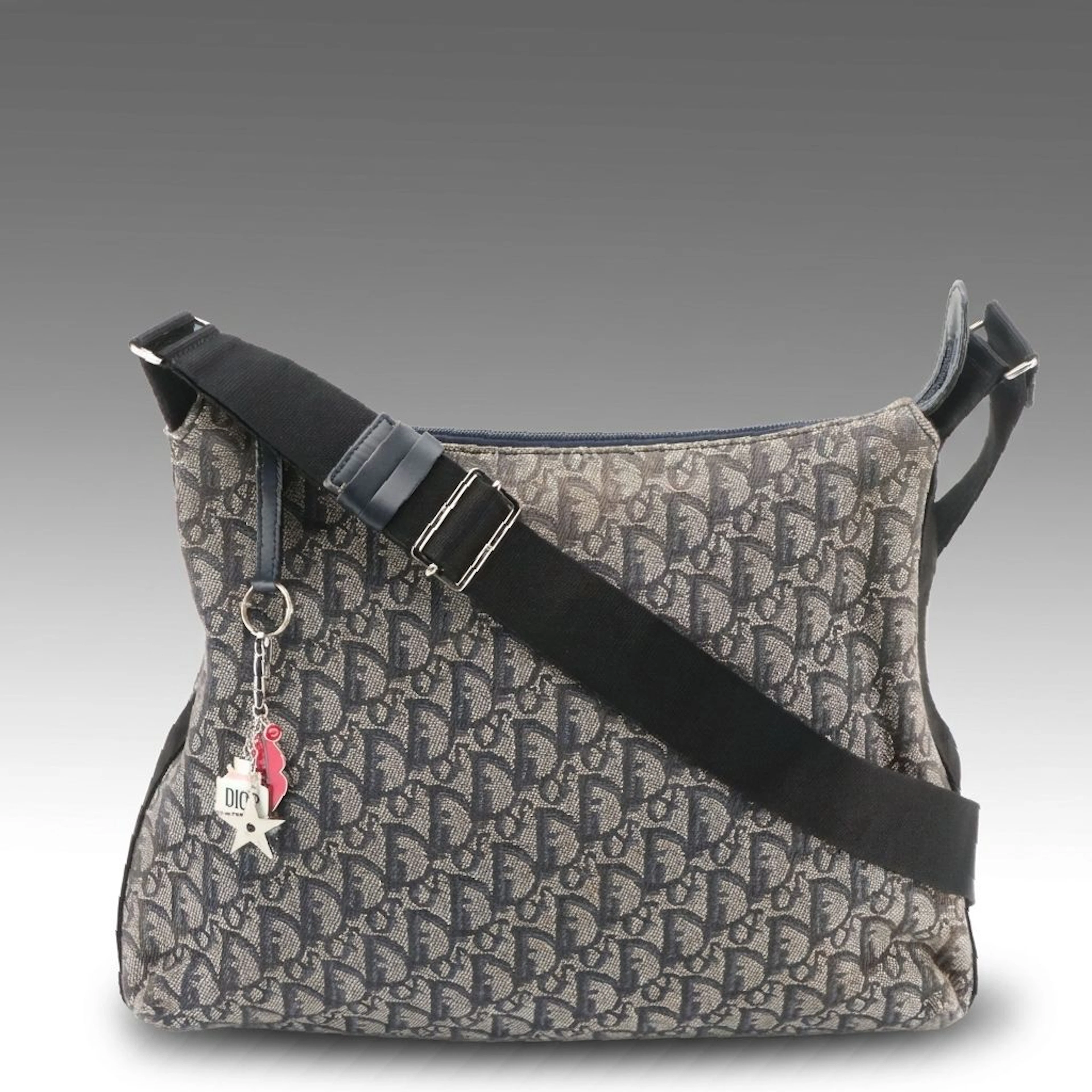 Christian Dior Diorissimo Trotter Canvas Messenger Bag with Bag Charms