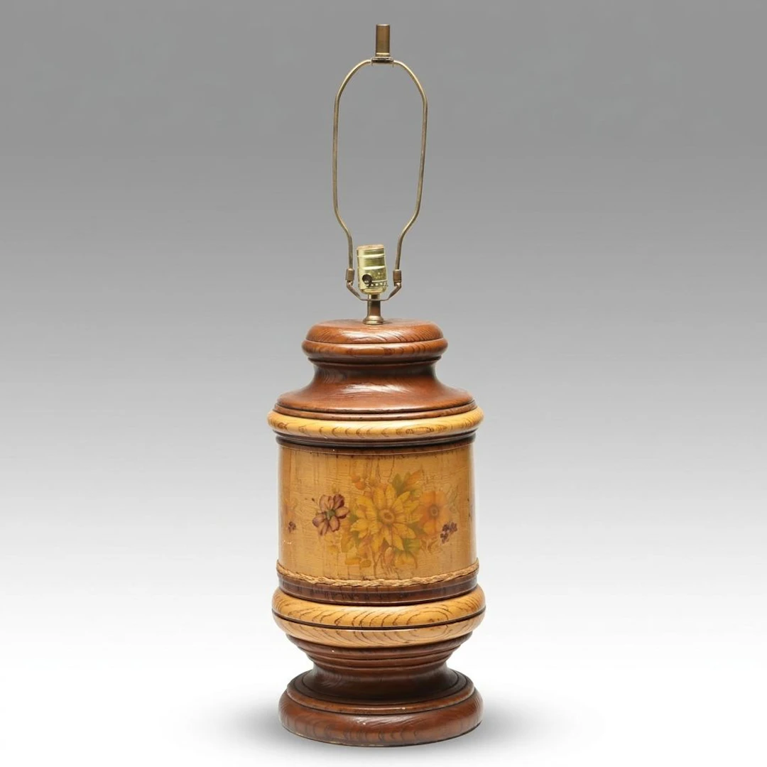 House of Lamps Two-Tone Wood Finish Table Lamp, Vintage