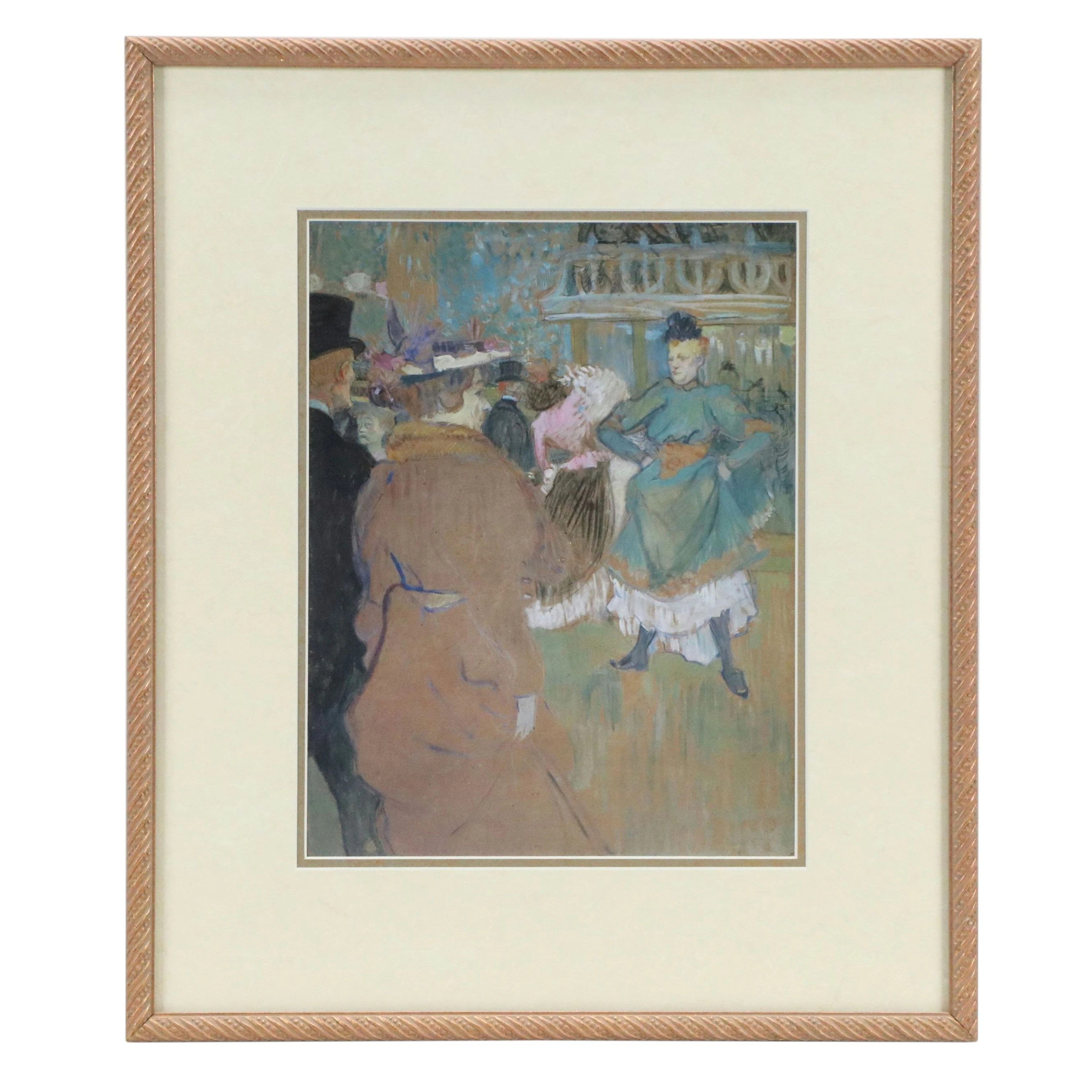 Offset Lithograph After Toulouse-Lautrec "Quadrille at the Moulin Rouge"