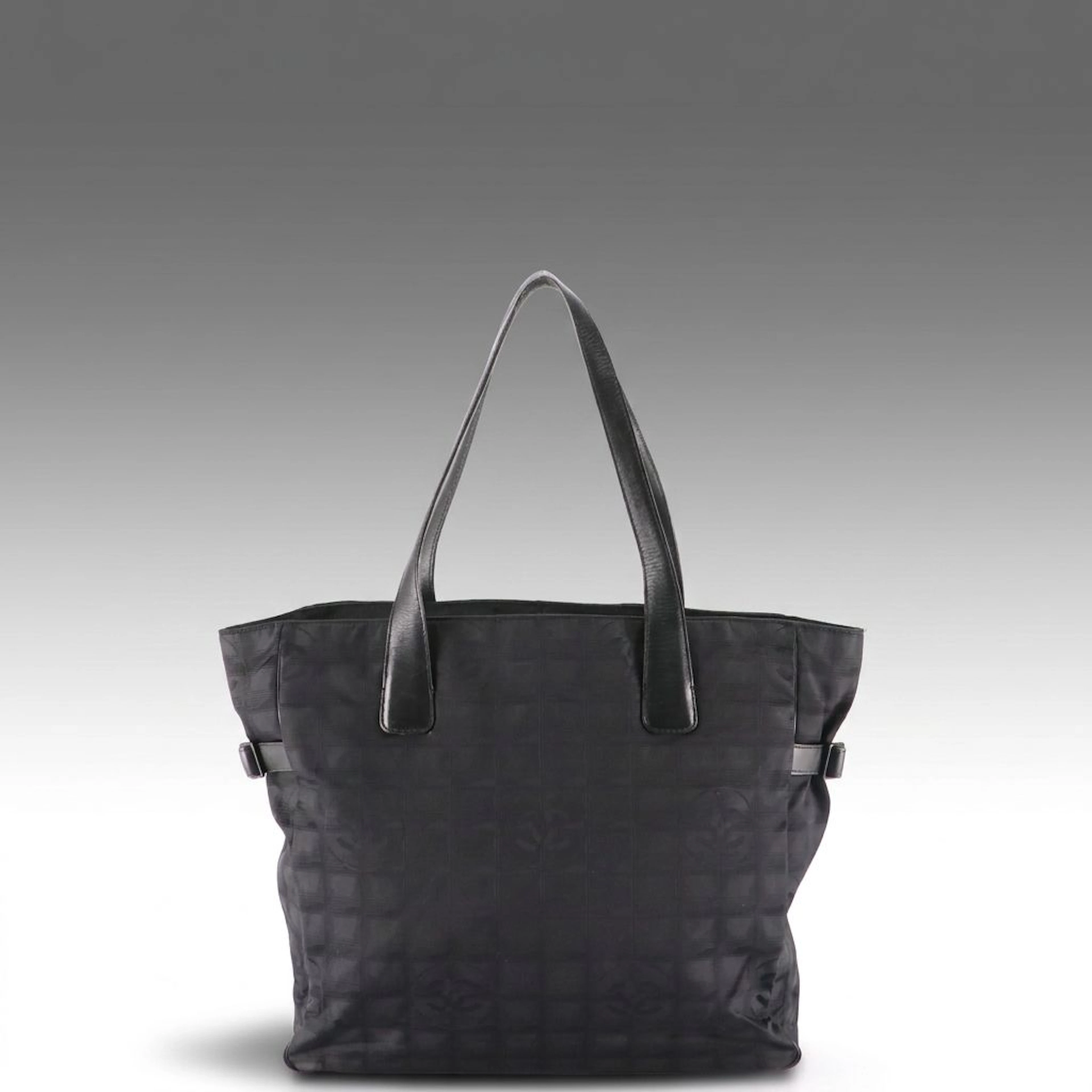 Chanel Travel Ligne Zip Tote Bag in Black CC Nylon Jacquard Canvas & Leather