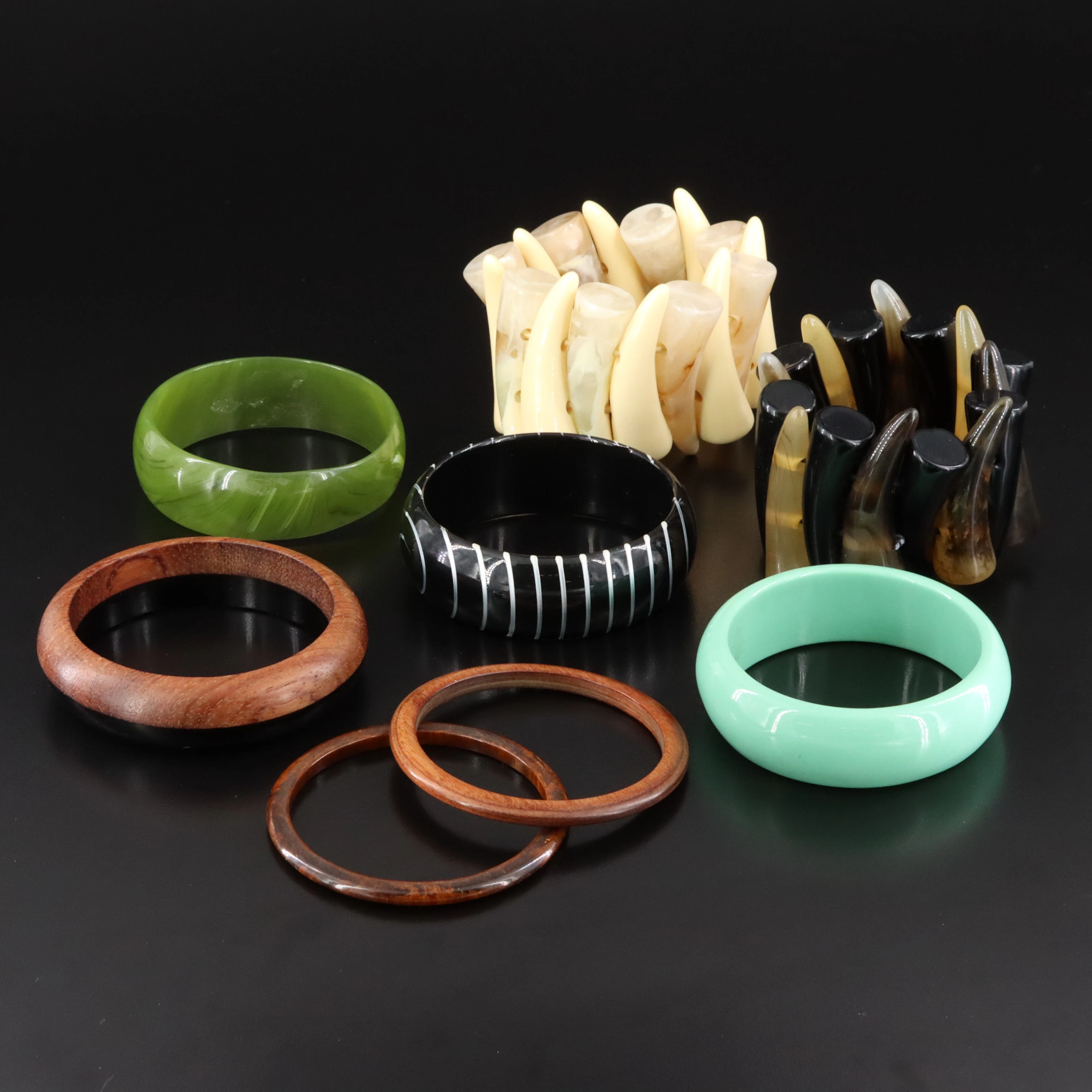Wood and Resin Bracelet and Bangle Collection