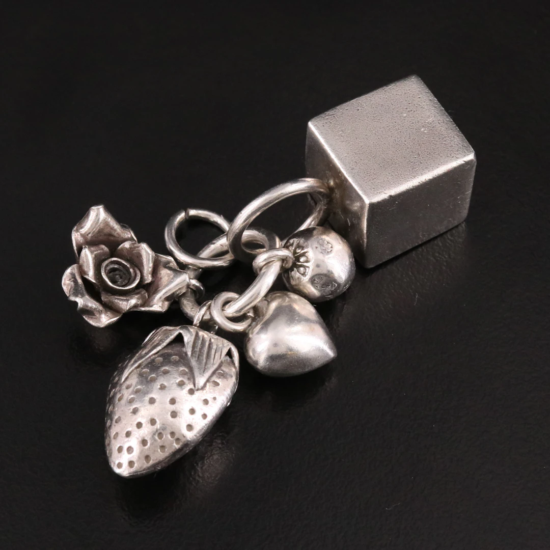 Sterling Multi Charm Pendant