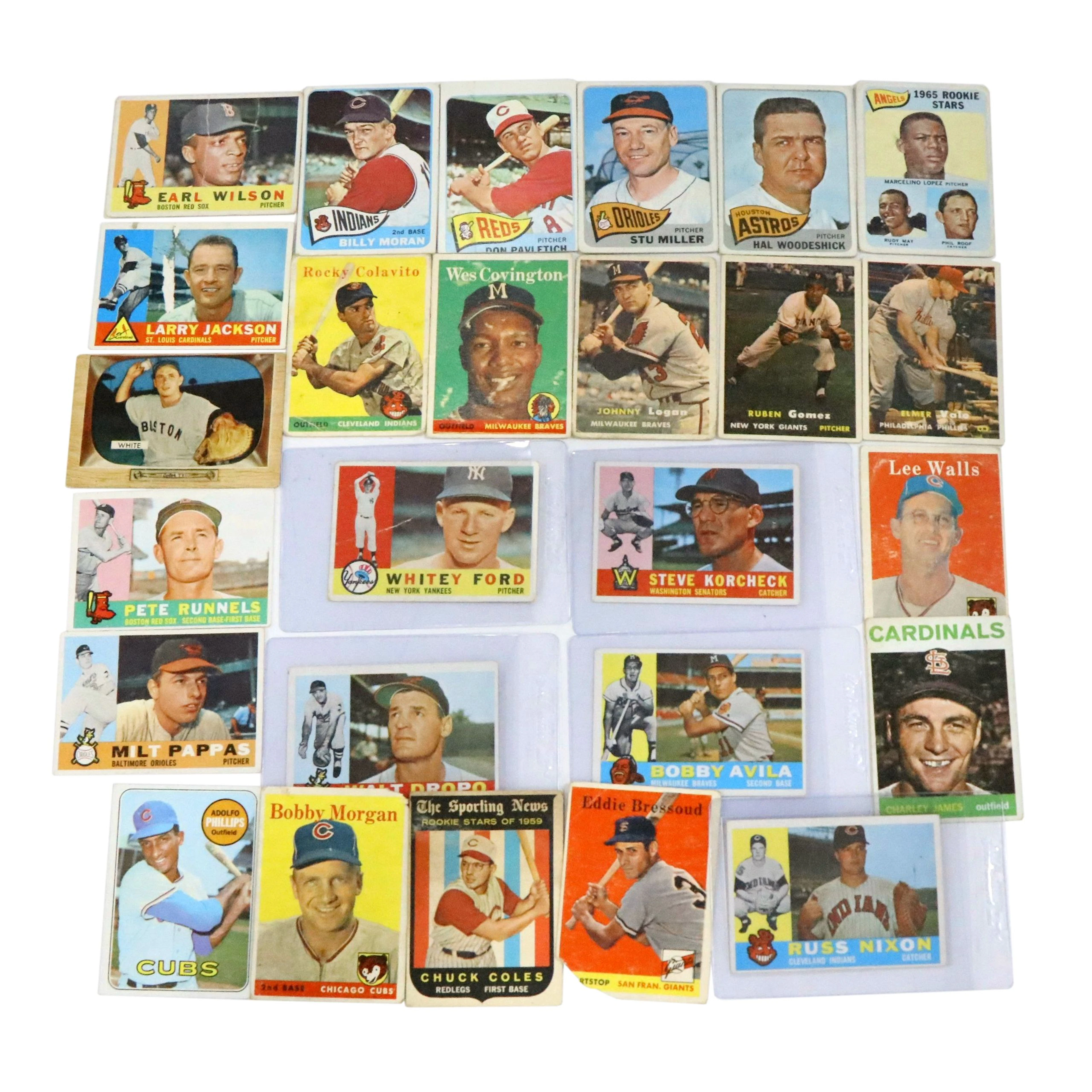 Topps and Bowman Baseball Cards Featuring Whitey Ford with More, 1950s-1960s