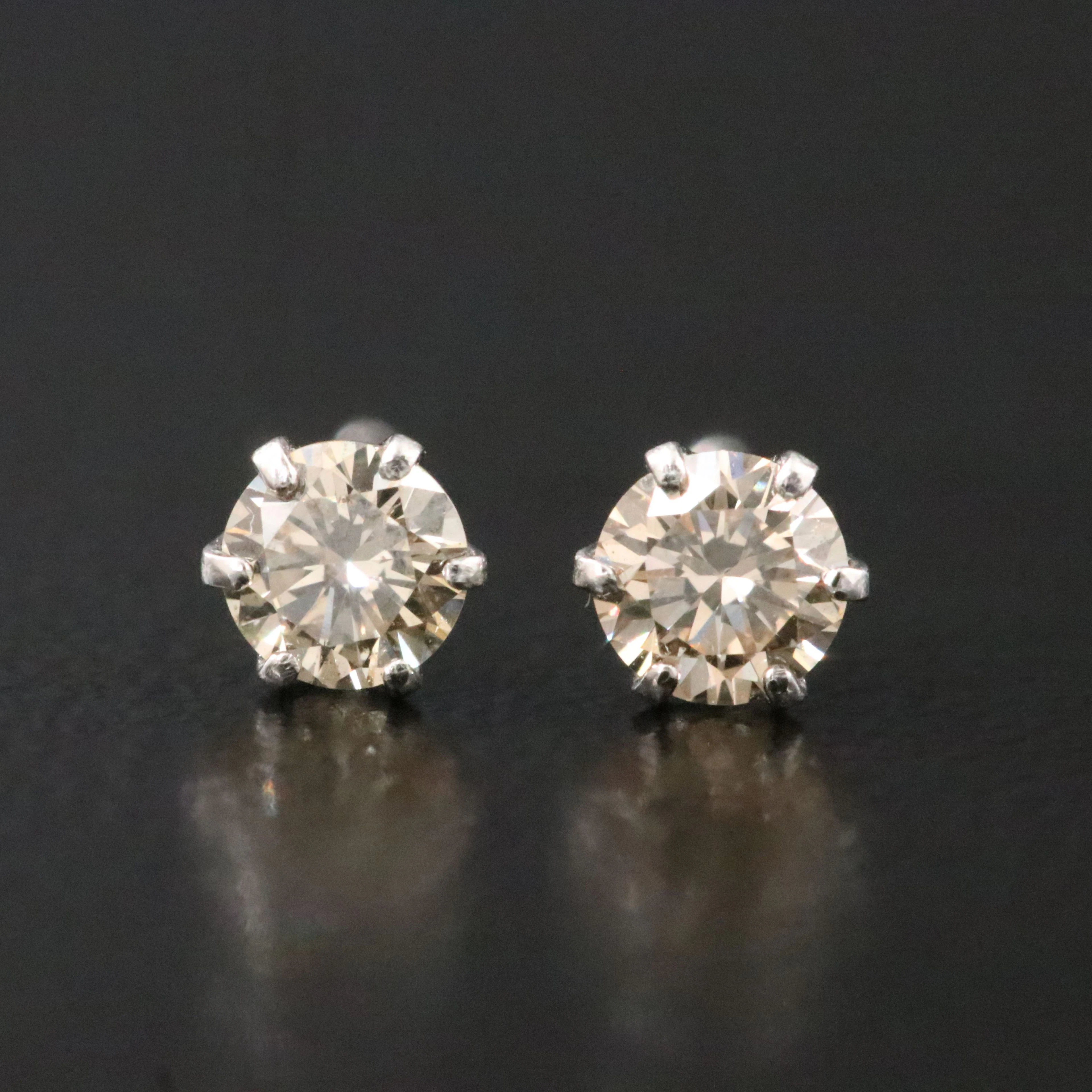 Platinum 0.30 CTW Diamond Solitaire Earrings