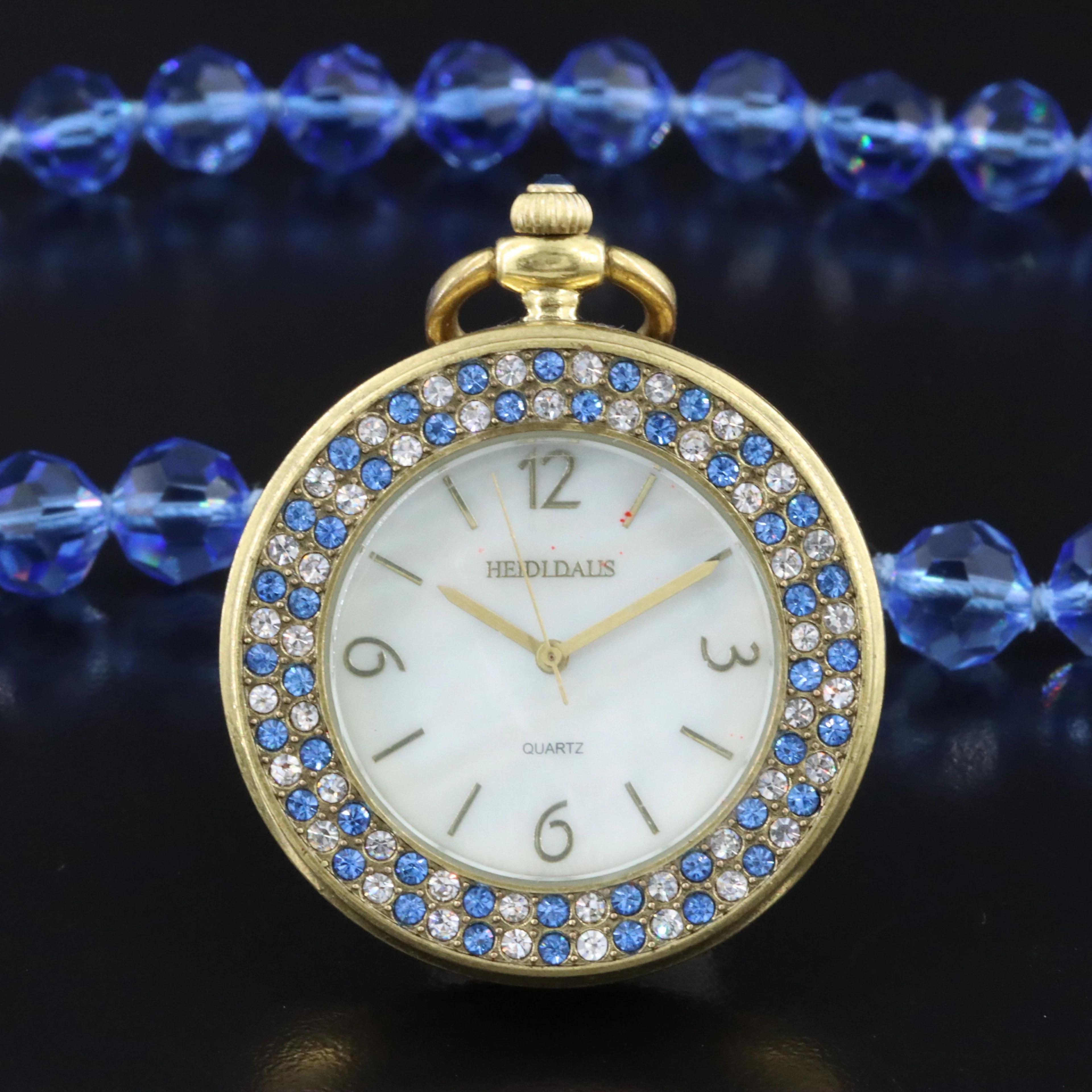 Heidi Daus Timing is Everything Glass Crystal Accented Pendant Watch