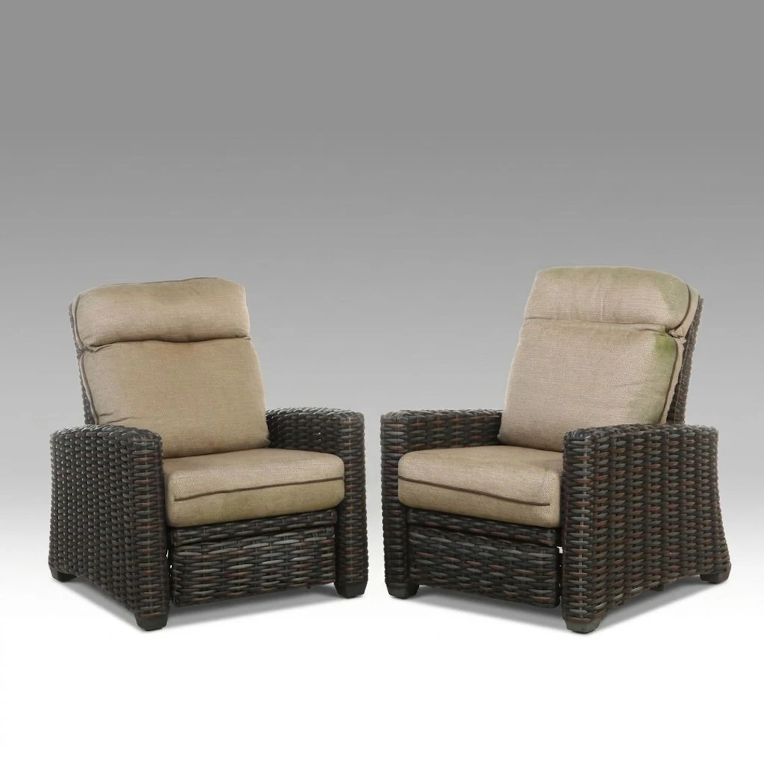Pair of Prestige PE Rattan Patio Recliners