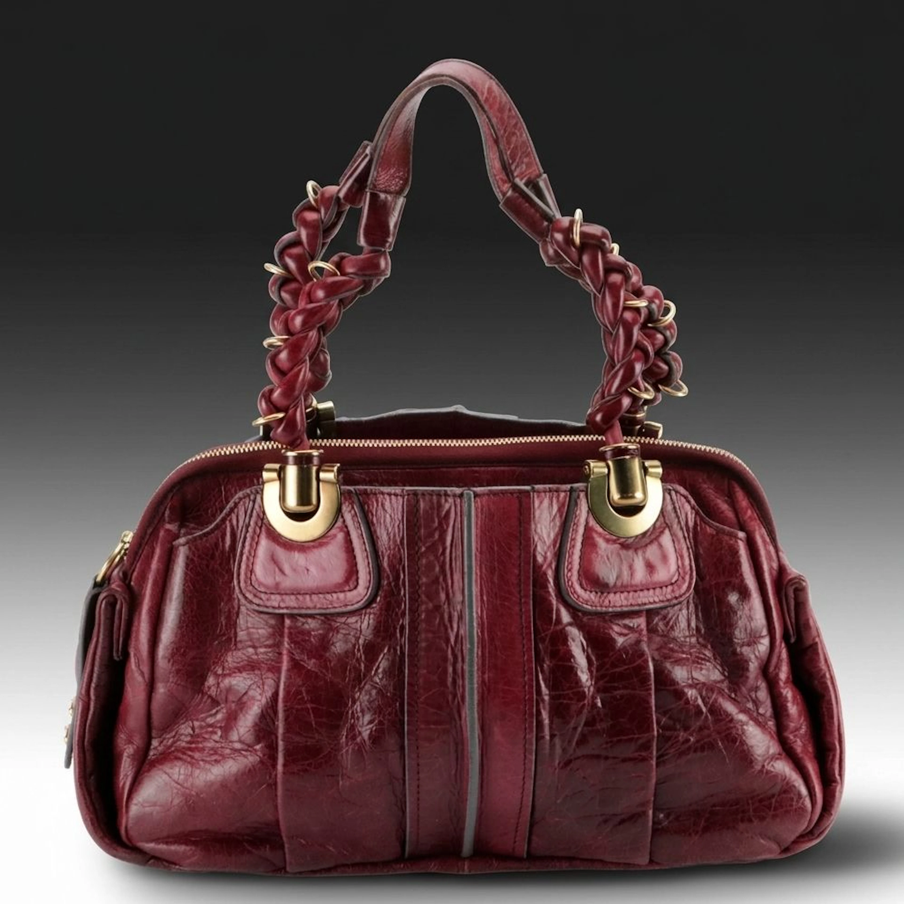 Chloé Héloise Bag in Grained Leather with Braided O-Ring Detail on Handle